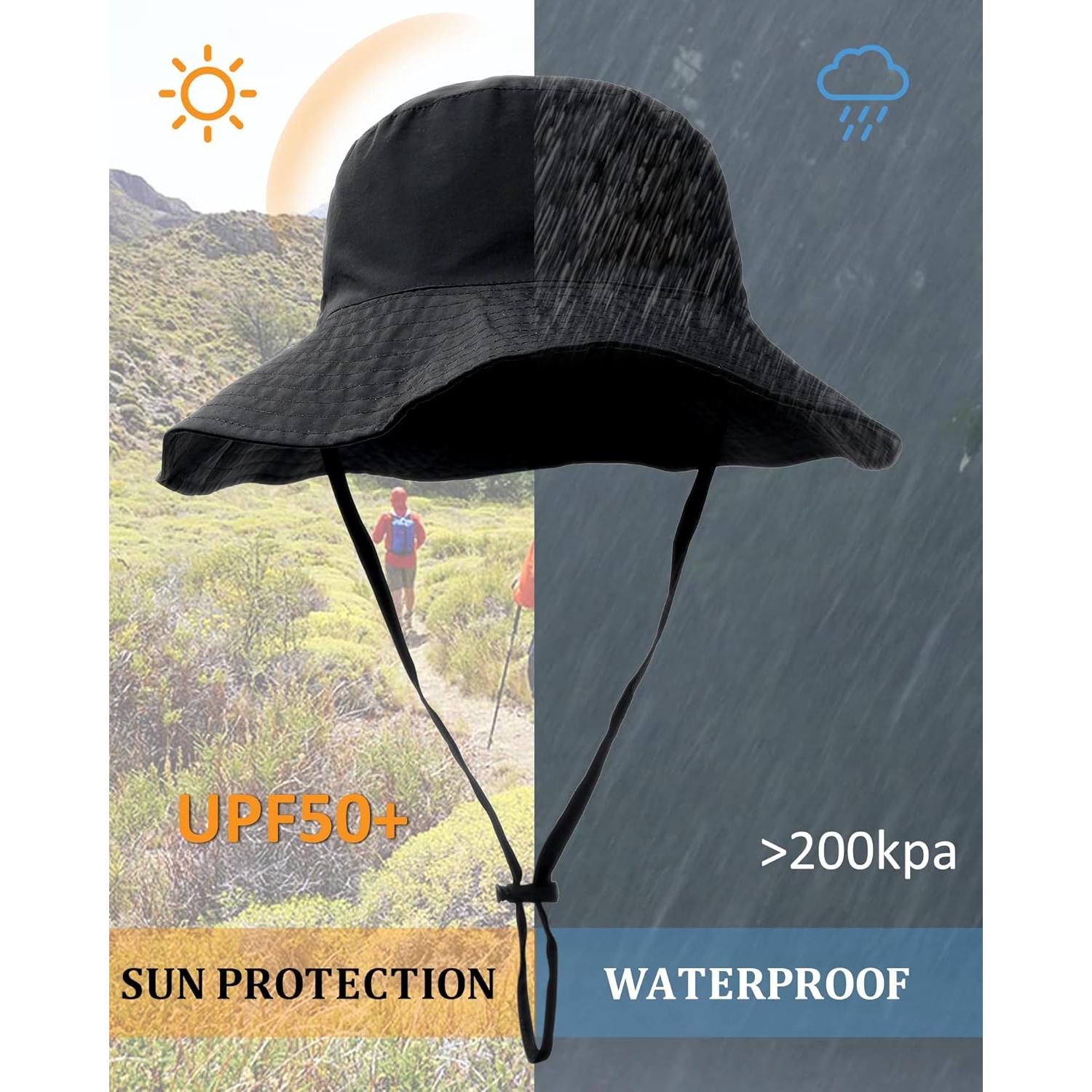 Sombrero de Cubo Plegable Impermeable UPF 50% Negro