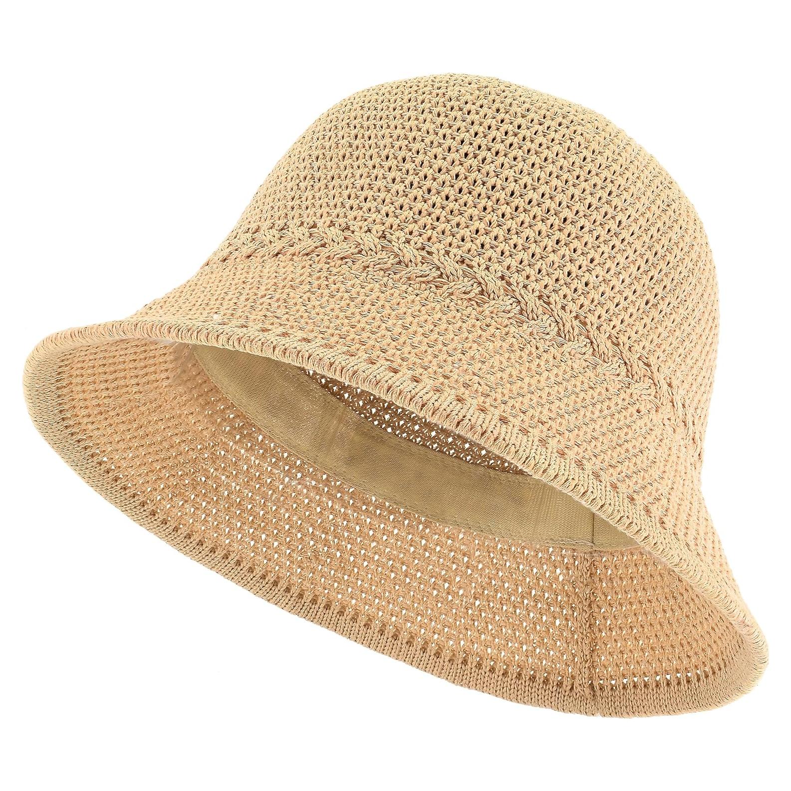 Sombrero de Cubo de Ganchillo EINSKEY para Mujeres - Paja Falsa UV