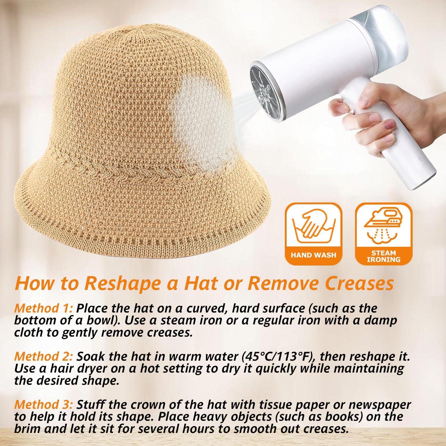 Sombrero de Cubo de Ganchillo EINSKEY para Mujeres - Paja Falsa UV