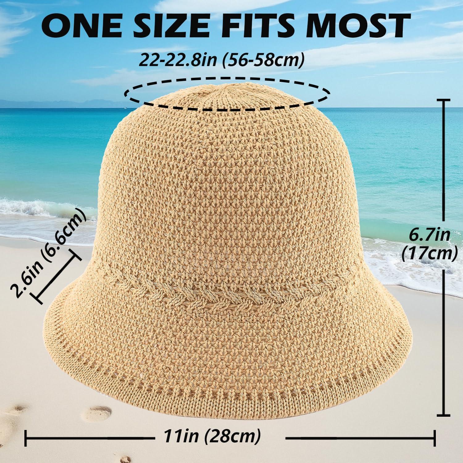 Sombrero de Cubo de Ganchillo EINSKEY para Mujeres - Paja Falsa UV