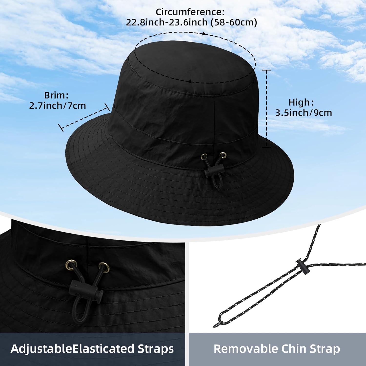 Sombrero de Cubo Impermeable Durio para Mujer UPF 50+ Ajustable