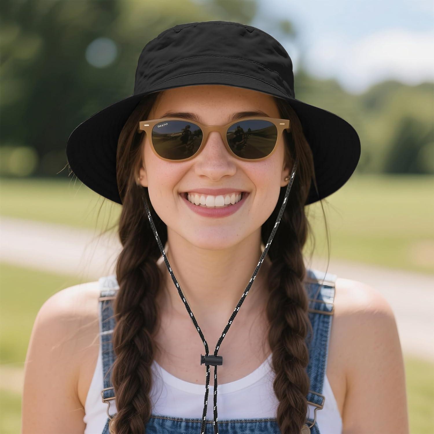 Sombrero de Cubo Impermeable Durio para Mujer UPF 50+ Ajustable