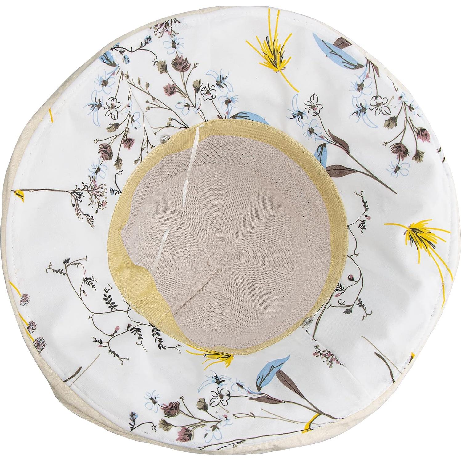 Sombrero de Sol Plegable para Mujeres Beige UPF 50+ Malla