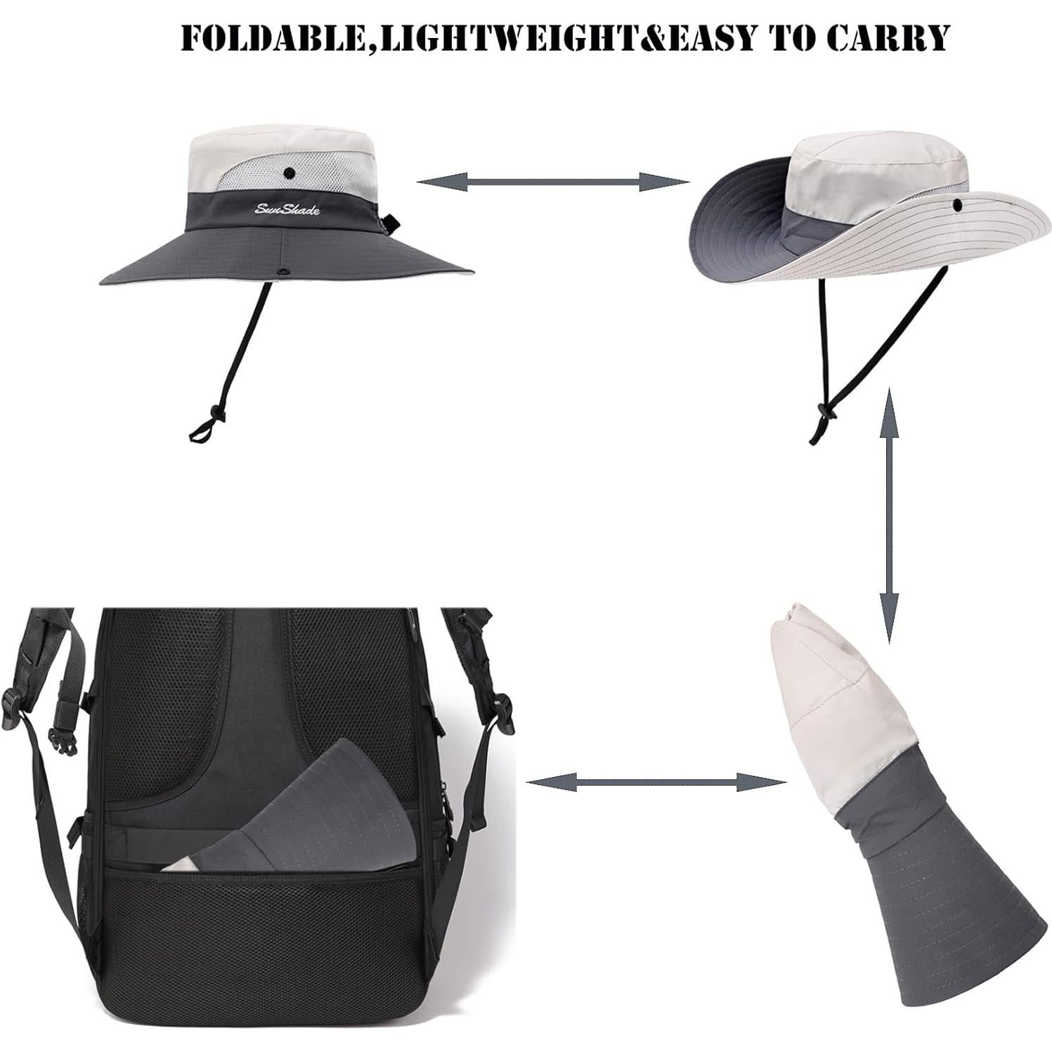 Sombrero de Sol Plegable AEFSHAN para Mujeres - Protección UV 50+