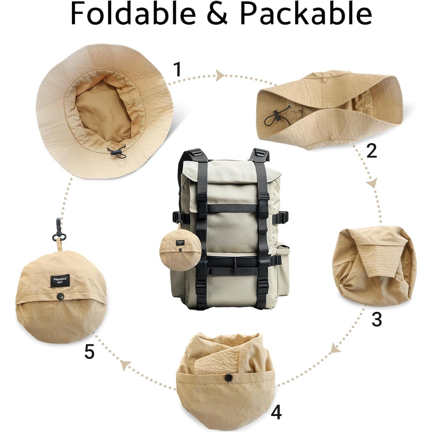 Sombrero de Cubo Impermeable PFFY Unisex Ajustable 58-60cm