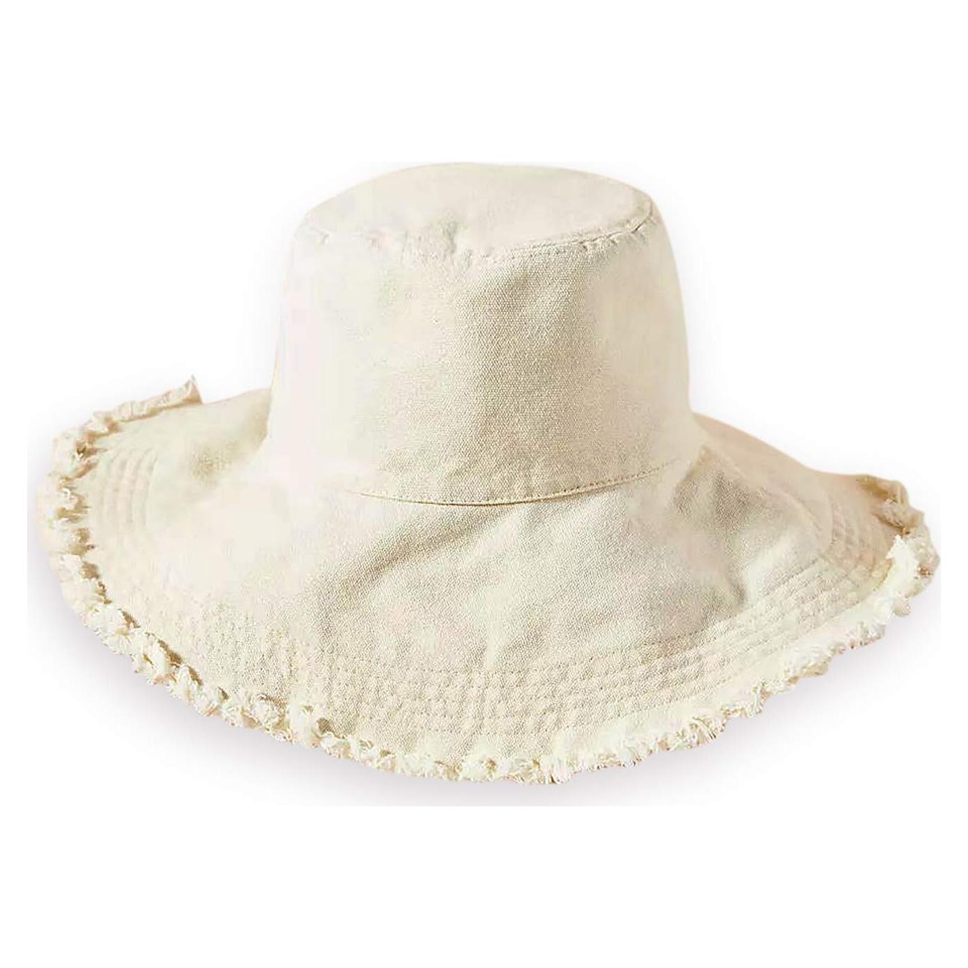 Sombrero de Cubo Beige para Mujeres Algodón UPF 50+ Plegable