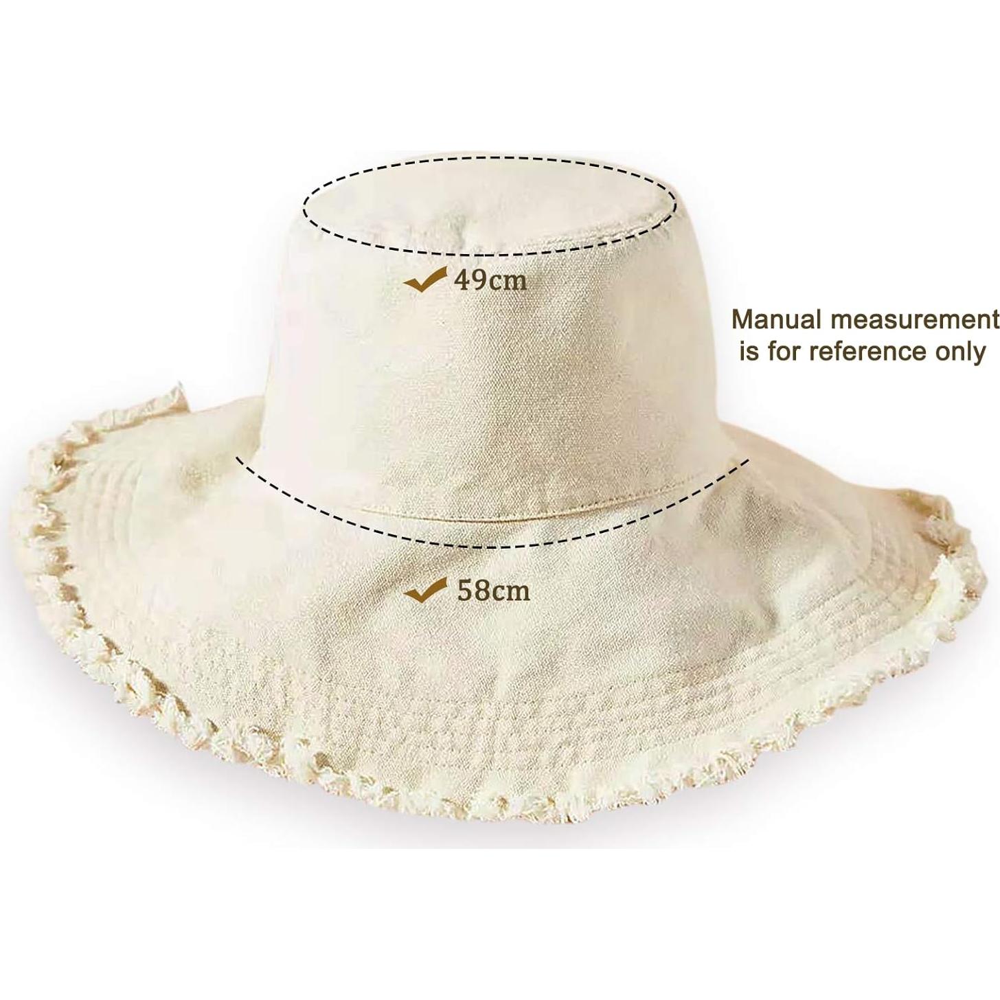 Sombrero de Cubo Beige para Mujeres Algodón UPF 50+ Plegable