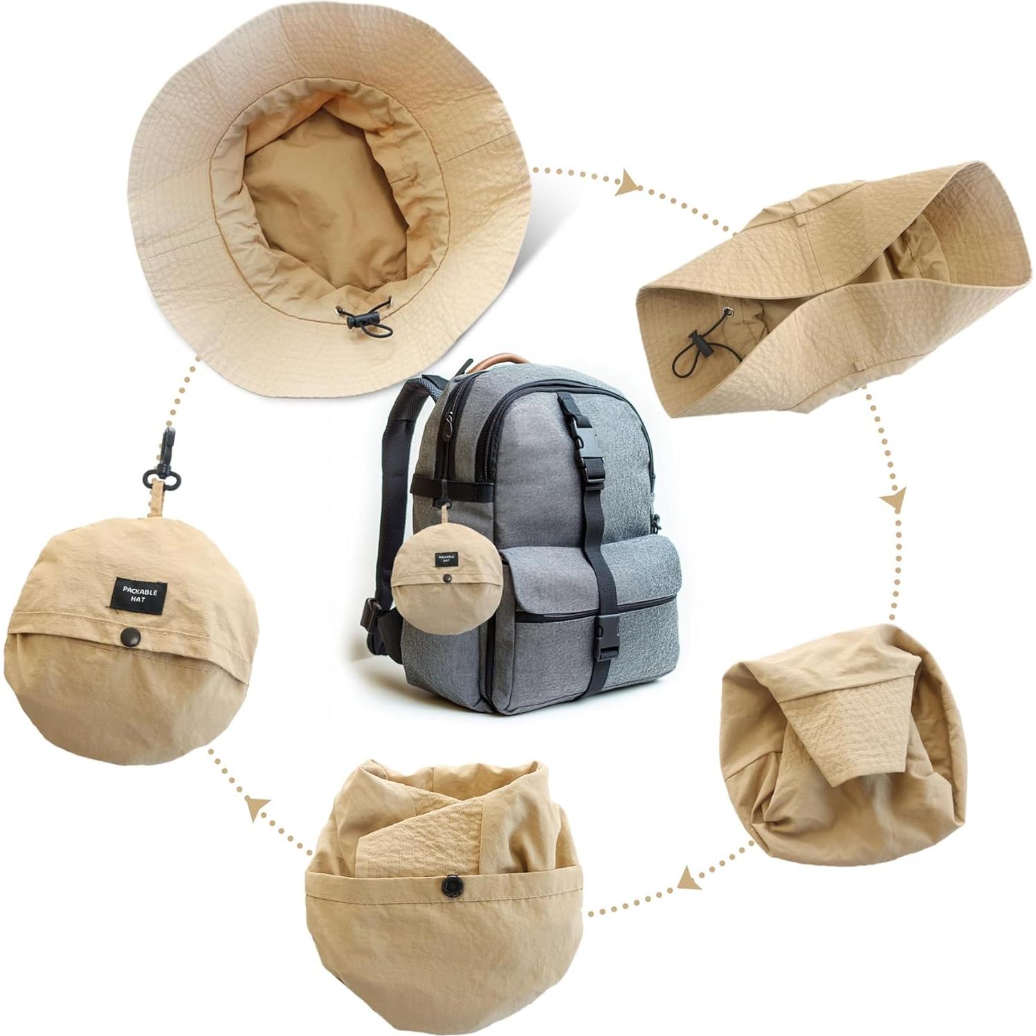 Sombrero de Cubo Impermeable y Secado Rápido Unisex - Negro