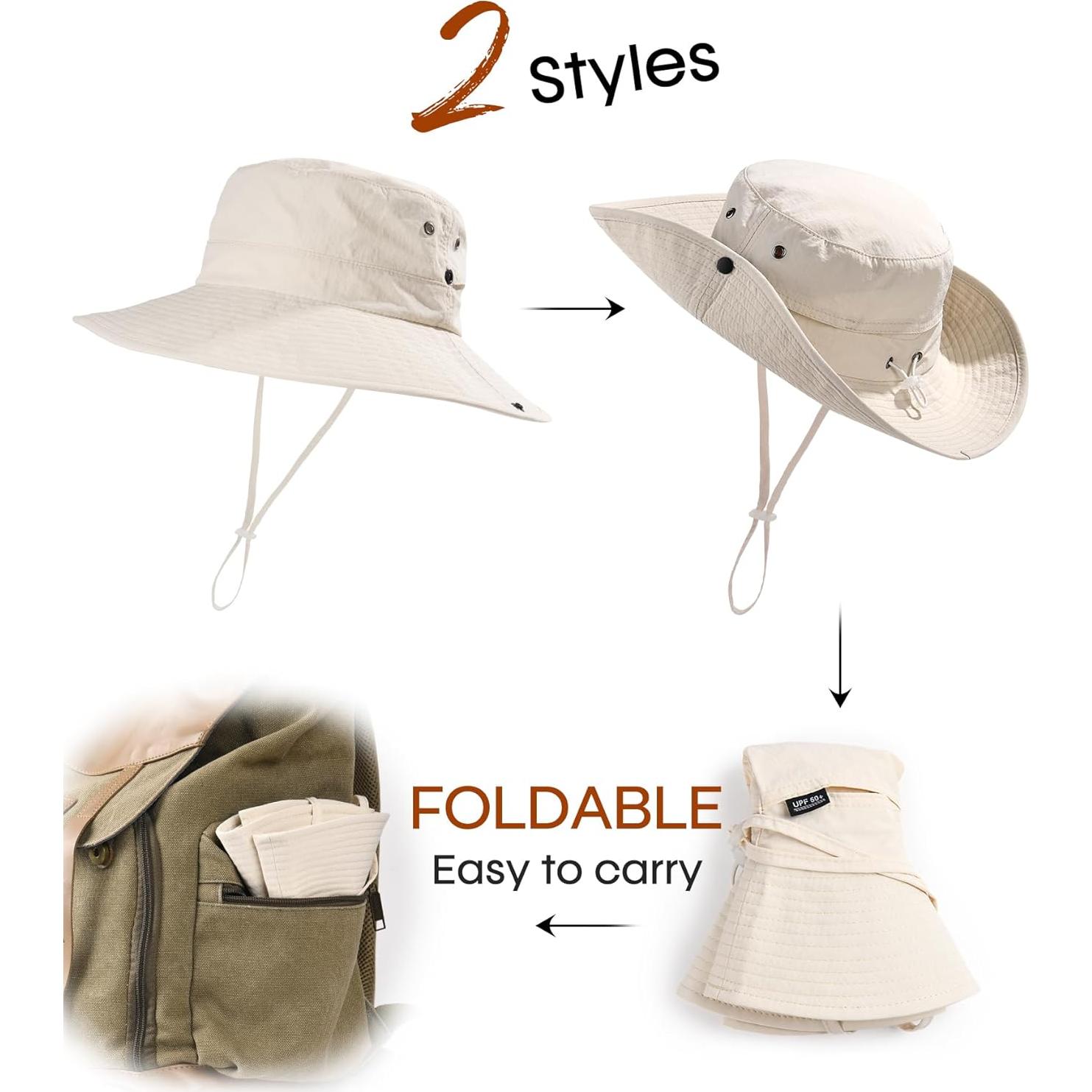 Sombrero de Sol FURTALK para Mujeres UPF 50+ con Agujero para Coleta