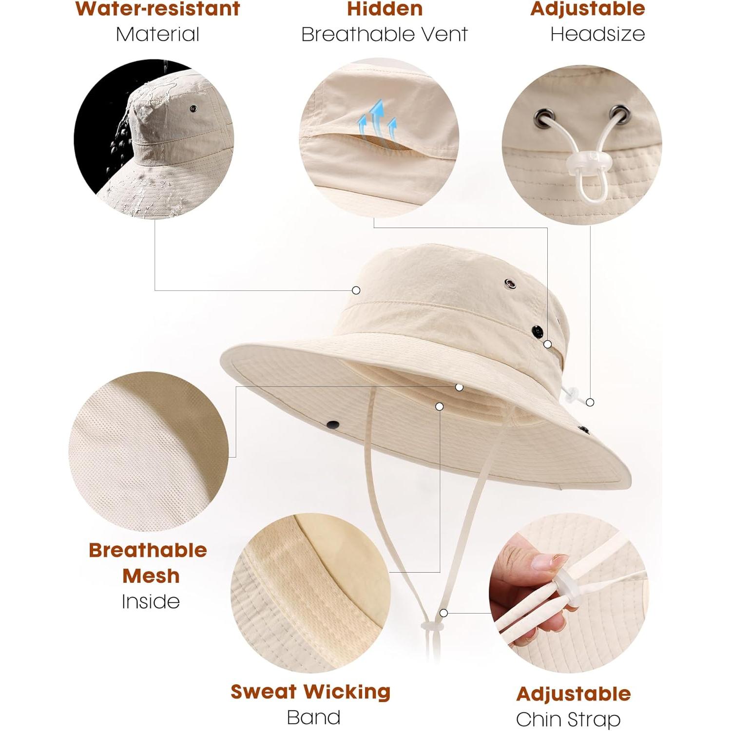 Sombrero de Sol FURTALK para Mujeres UPF 50+ con Agujero para Coleta