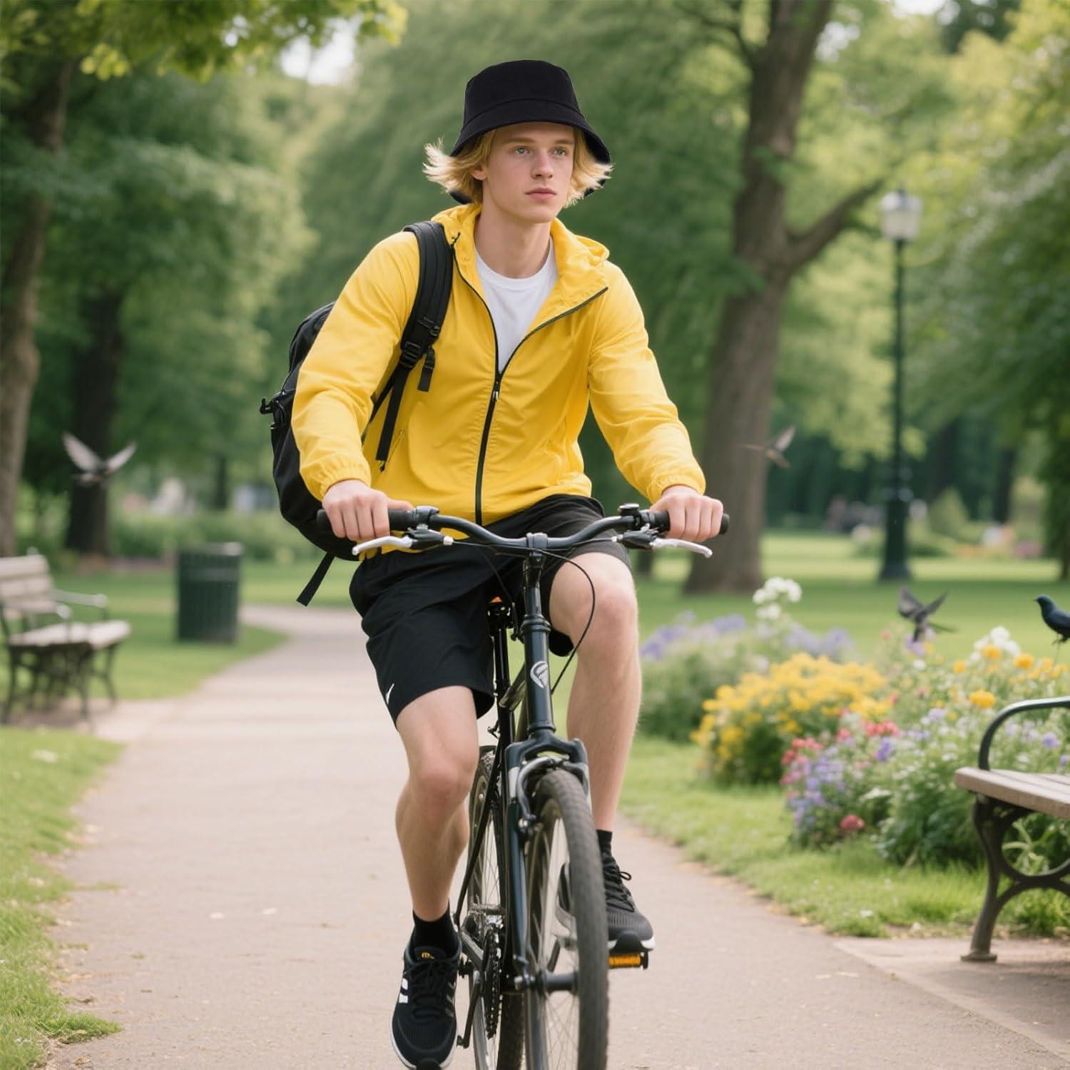 Sombrero de Cubo Algodón UPF 50% Unisex Negro Talla Única