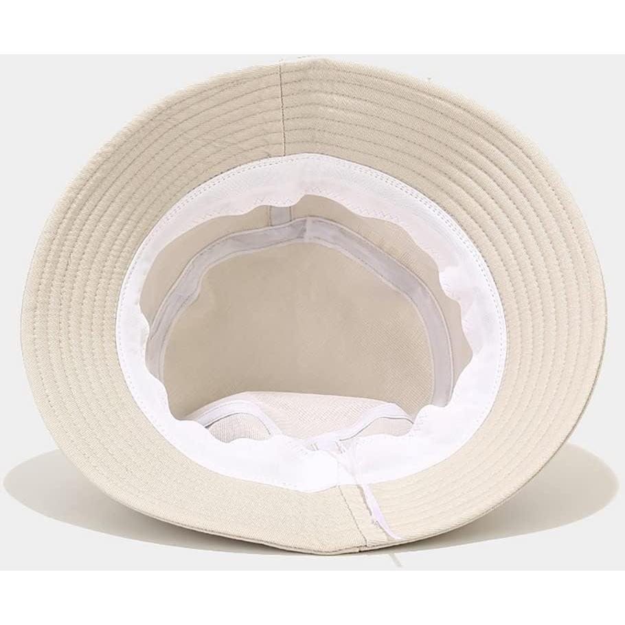 Sombrero de Cubo Bordado XYIYI Algodón Beige Unisex