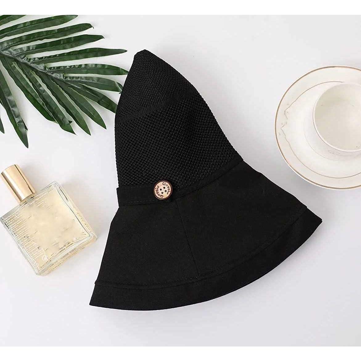 Sombrero de Sol Plegable UV UPF50+ para Mujeres - Negro