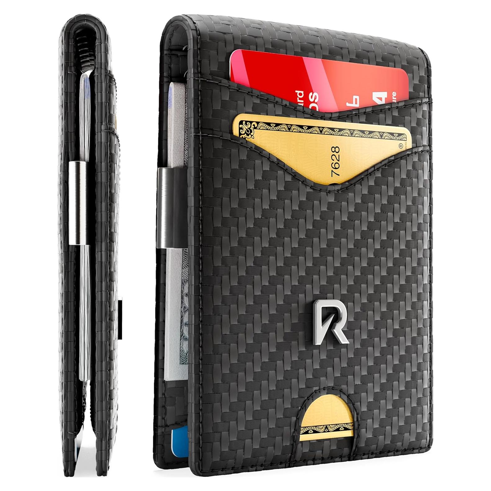 Billetera delgada Ronyxet con clip de dinero y bloqueo RFID