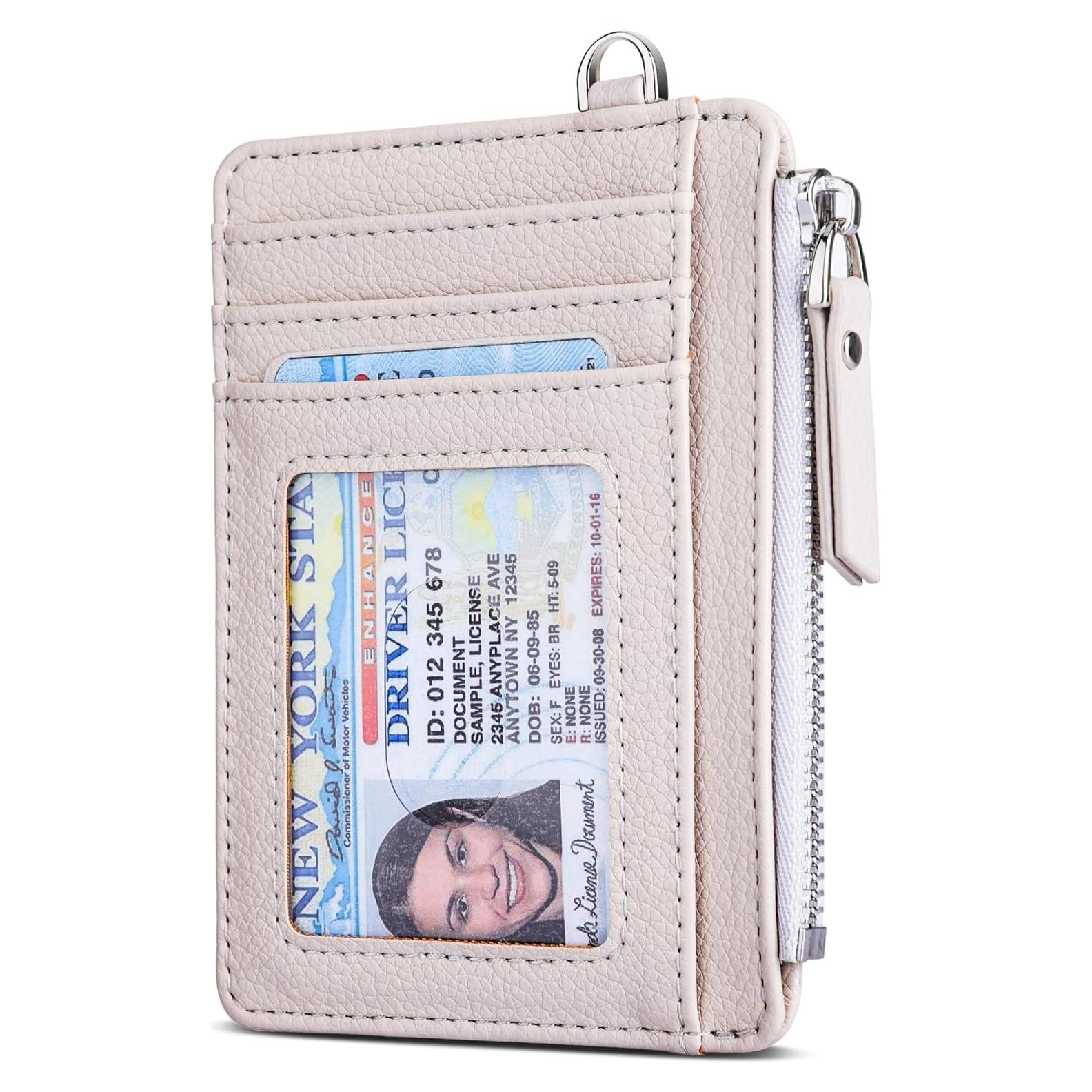 Billetera delgada Teskyer RFID beige 9 compartimentos 0.2cm