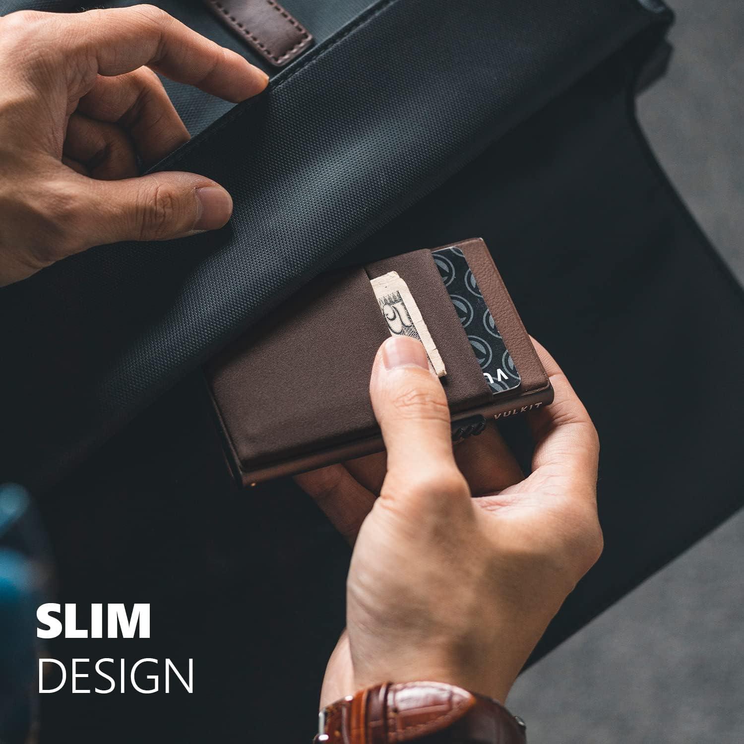 Billetera Minimalista VULKIT con Bloqueo RFID y Soporte EDC
