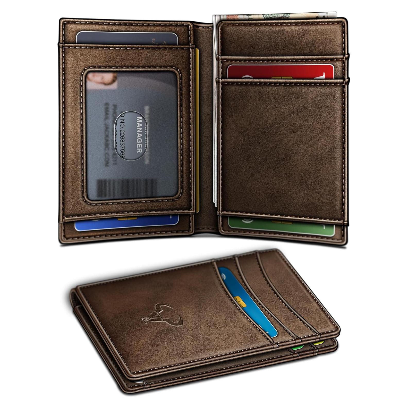 Billetera delgada Bulliant para hombres con bloqueo RFID - 12 tarjetas