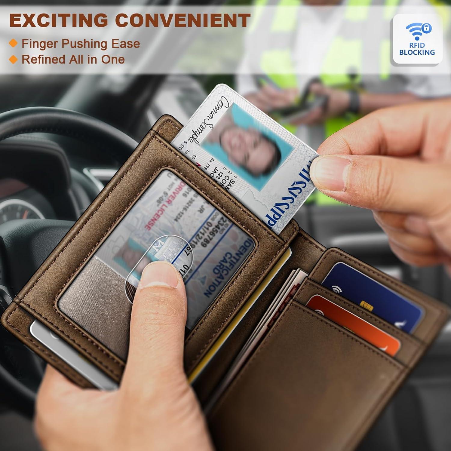 Billetera delgada Bulliant para hombres con bloqueo RFID - 12 tarjetas