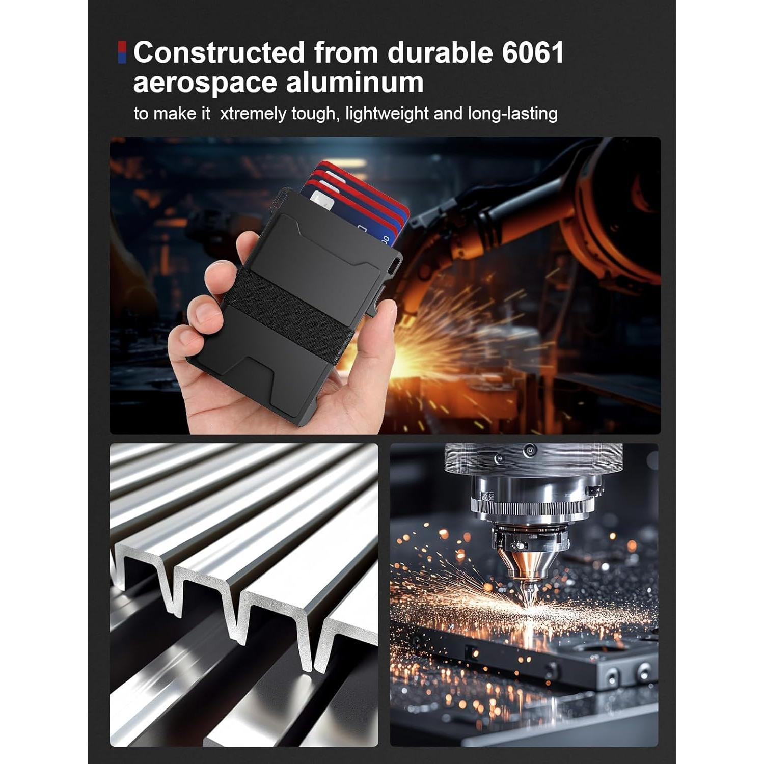 Billetera delgada dwnkove para hombres, bloqueadora RFID, negra