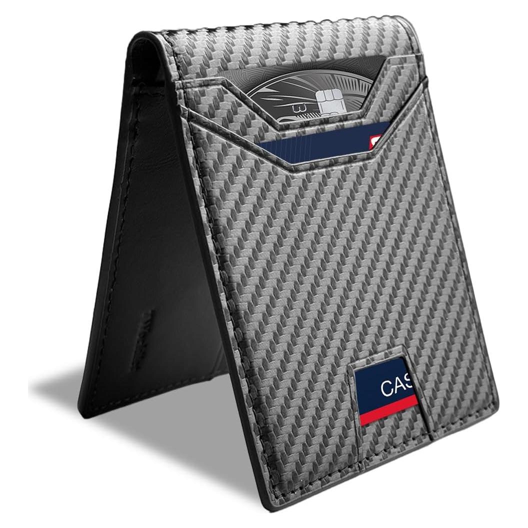 Cartera Slim RFID para Hombres Synthra Ultra Negra Bifold