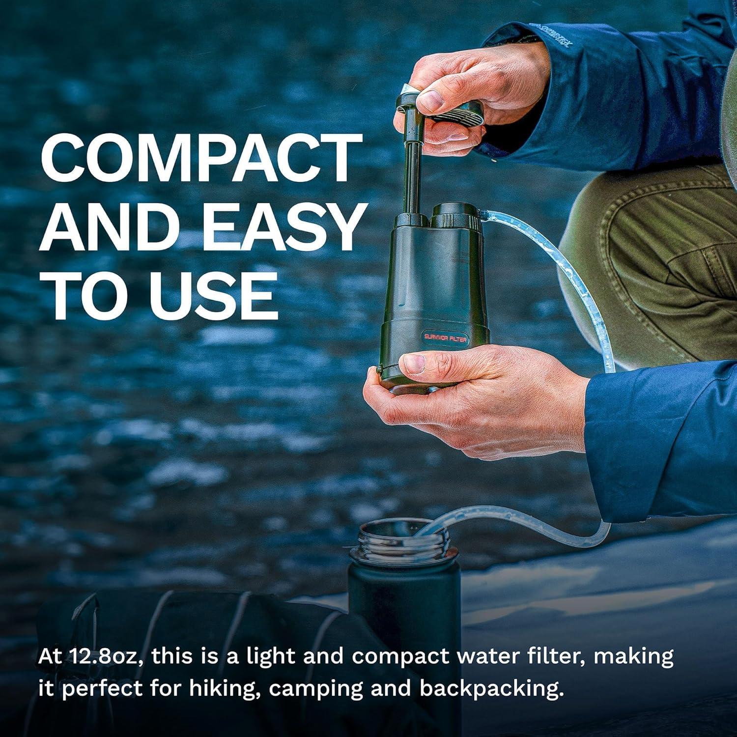 Filtro de Agua Survivor Filter PRO - Bomba Manual 500 ml/min