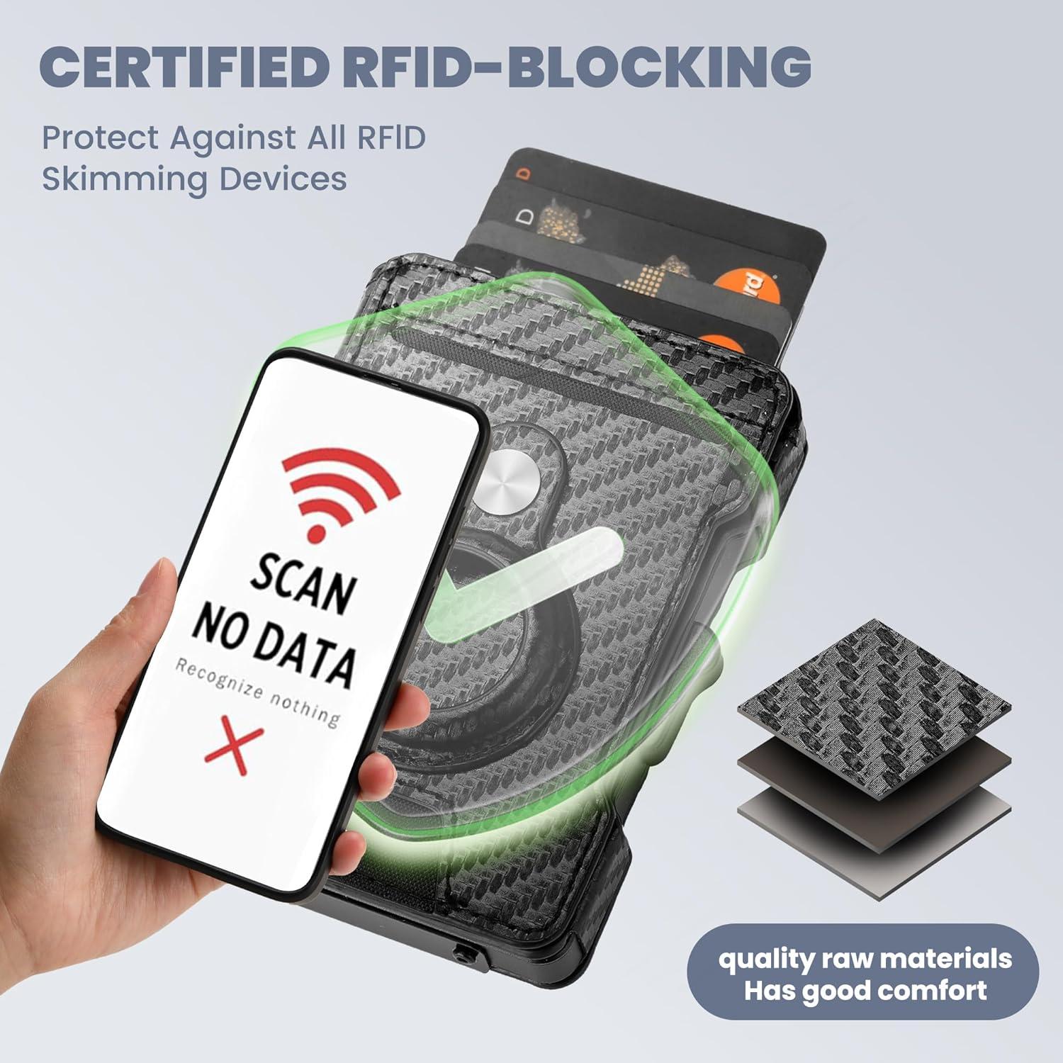 Billetera delgada AirTag Airzoo con bloqueo RFID - Negro