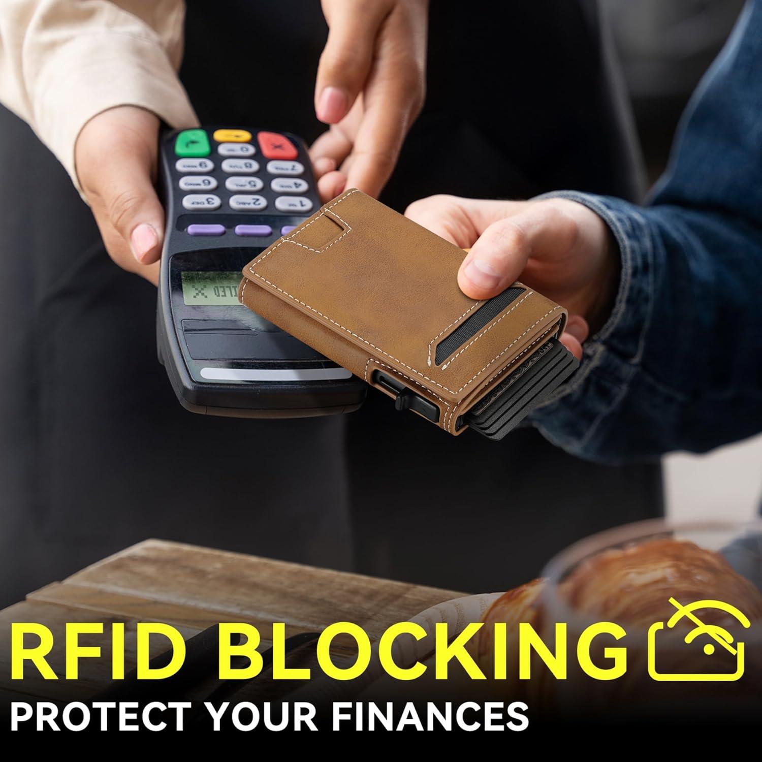 Billetera de Cuero Minimalista para Hombre J005-Smart RFID