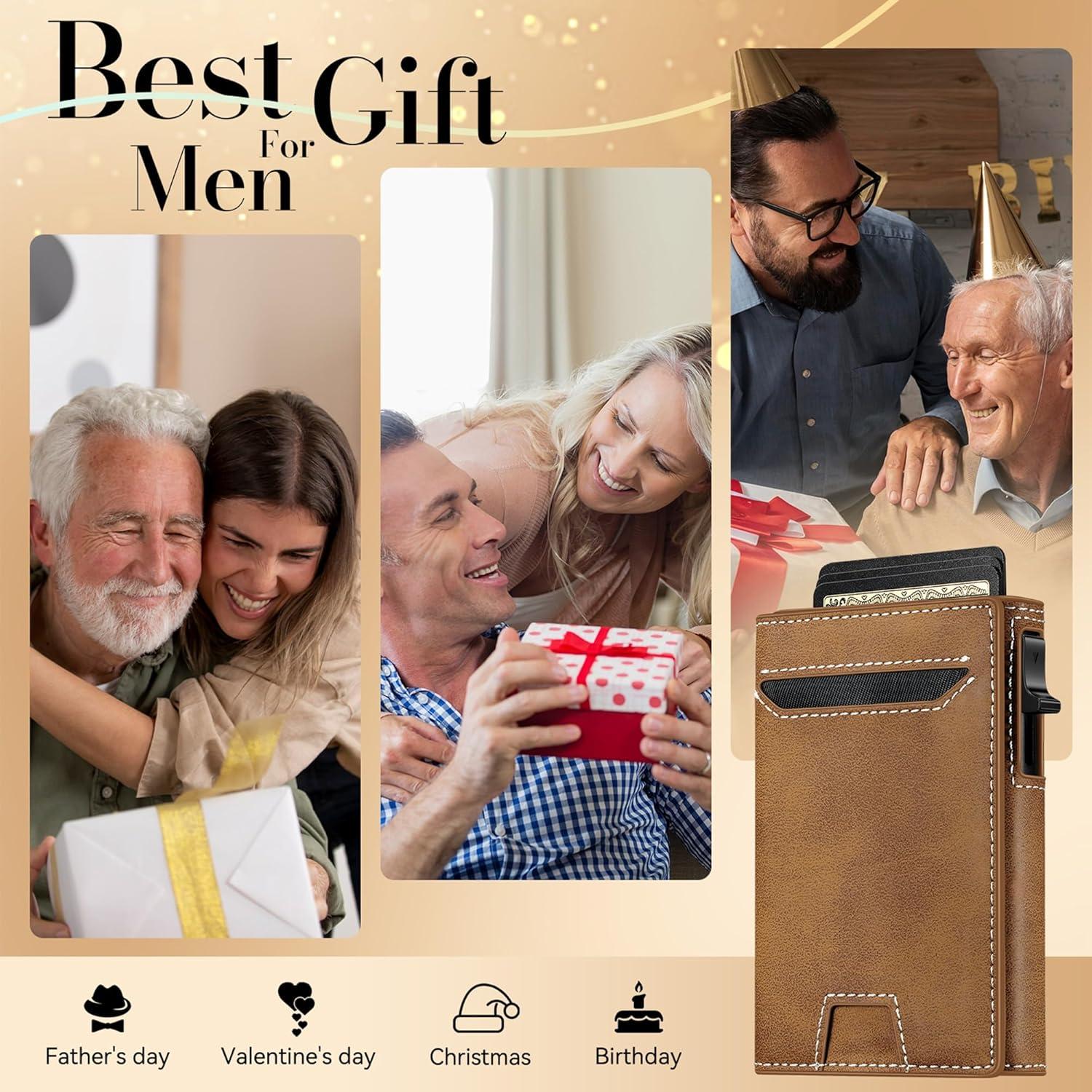 Billetera de Cuero Minimalista para Hombre J005-Smart RFID