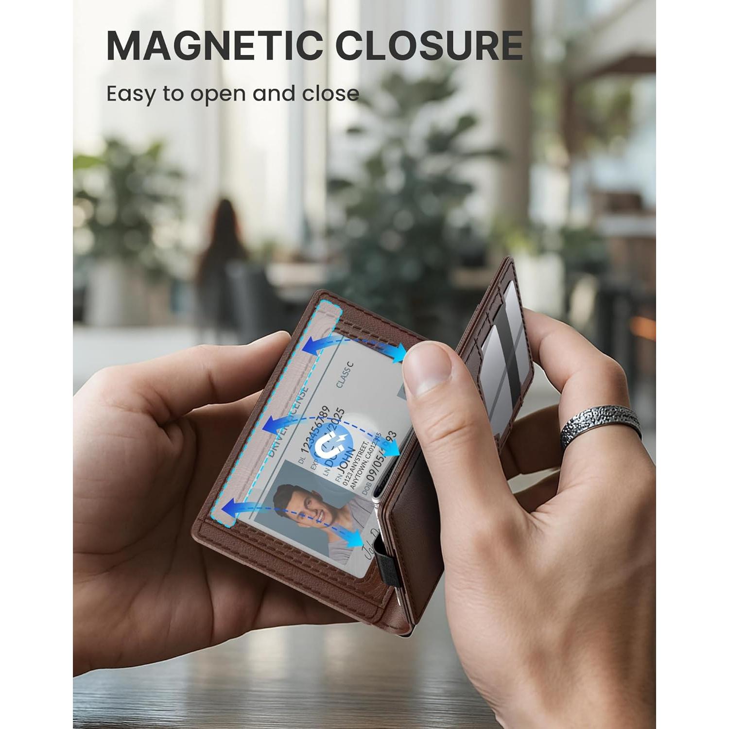 Cartera de Cuero Typecase para Hombres con Bloqueo RFID - Marrón