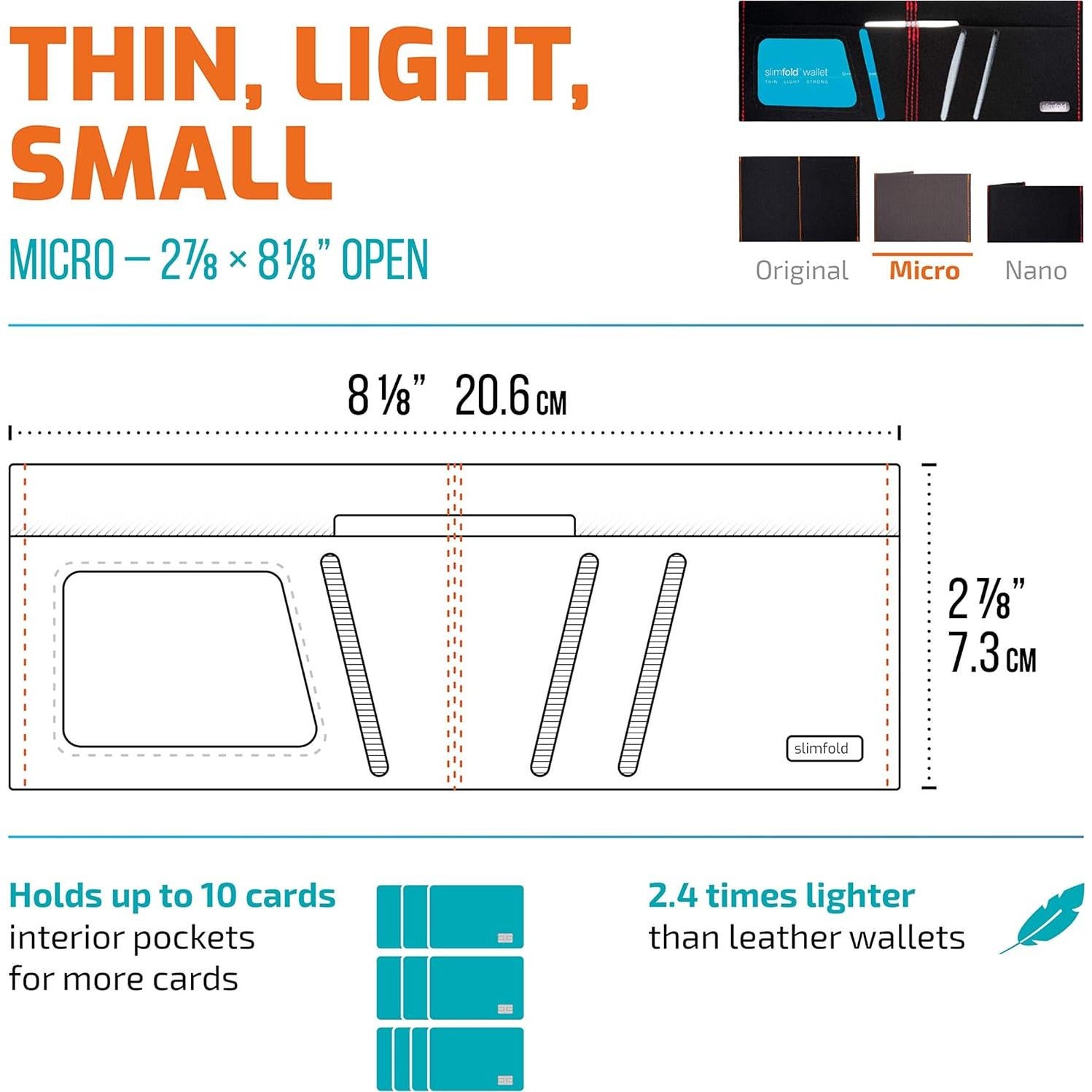 Billetera SlimFold MICRO Vegana para Hombre con Bloqueo RFID