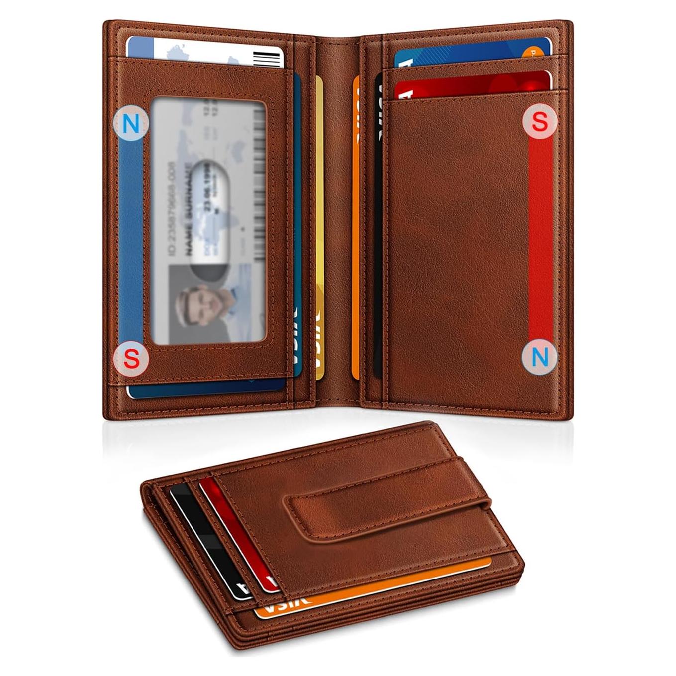 Billetera Minimalista de Cuero GTWUP con Bloqueo RFID - Fibra de Carbono