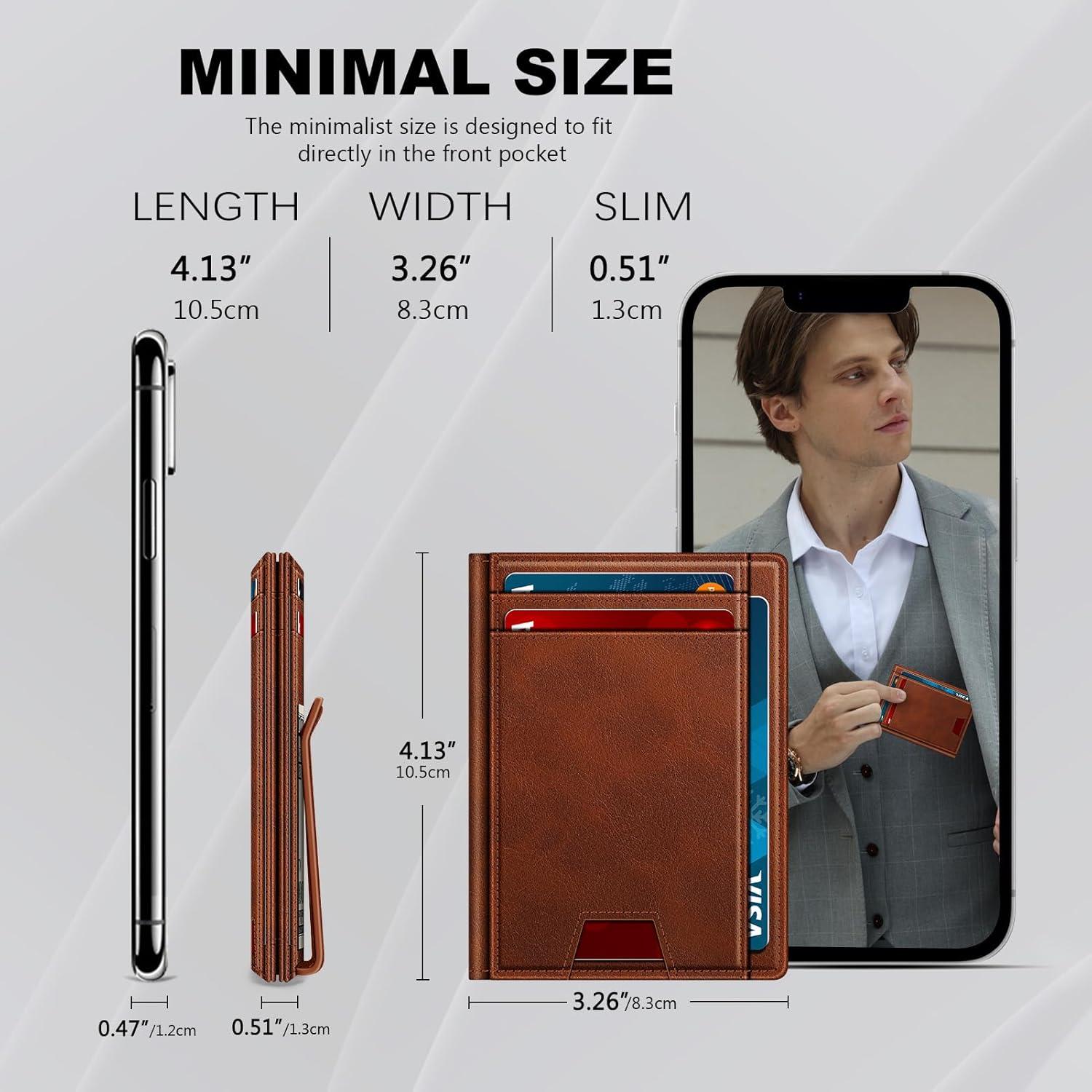 Billetera Minimalista de Cuero GTWUP con Bloqueo RFID - Fibra de Carbono