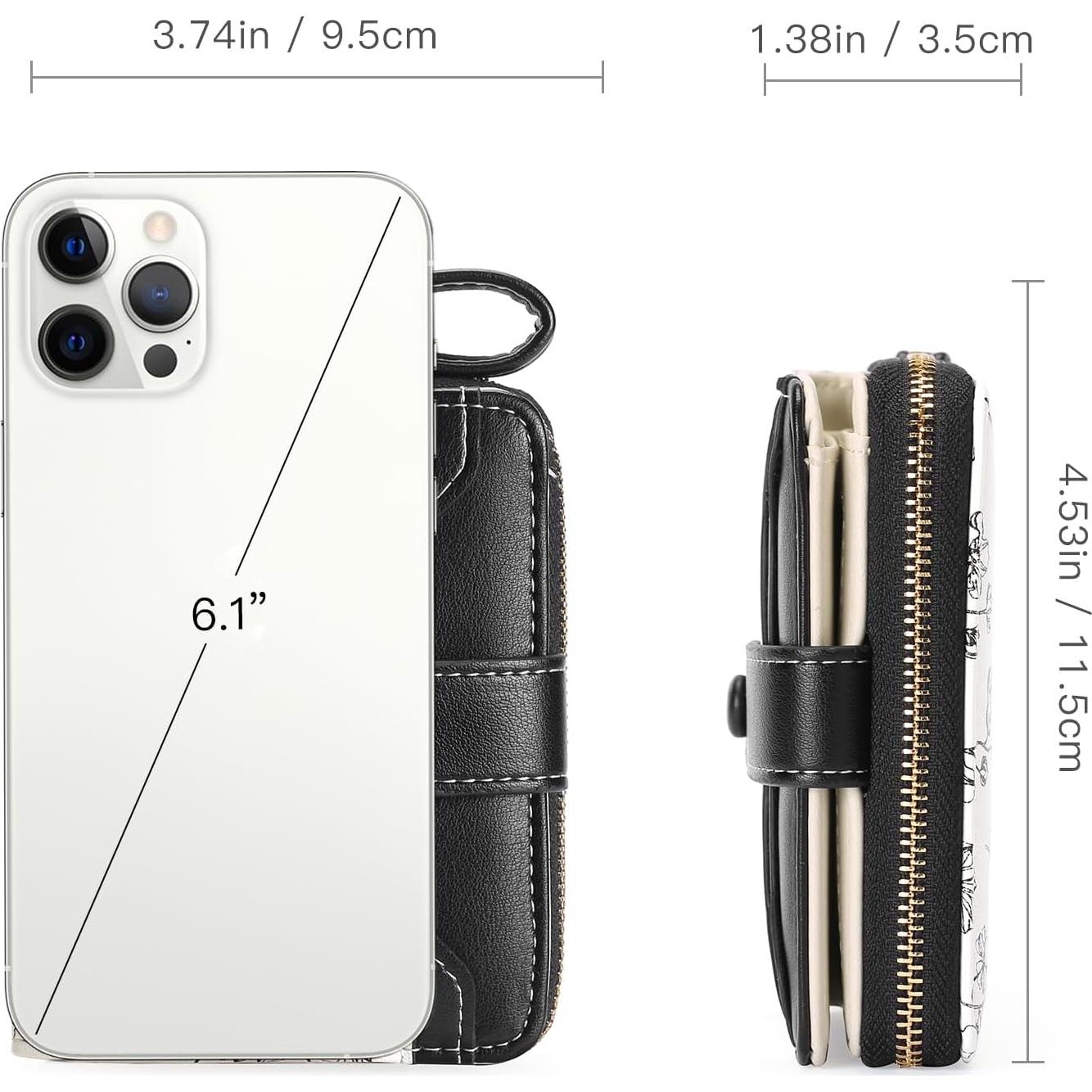 Cartera GAEKEAO Mujer Slim RFID Cuero Floral 11.5x9.5cm