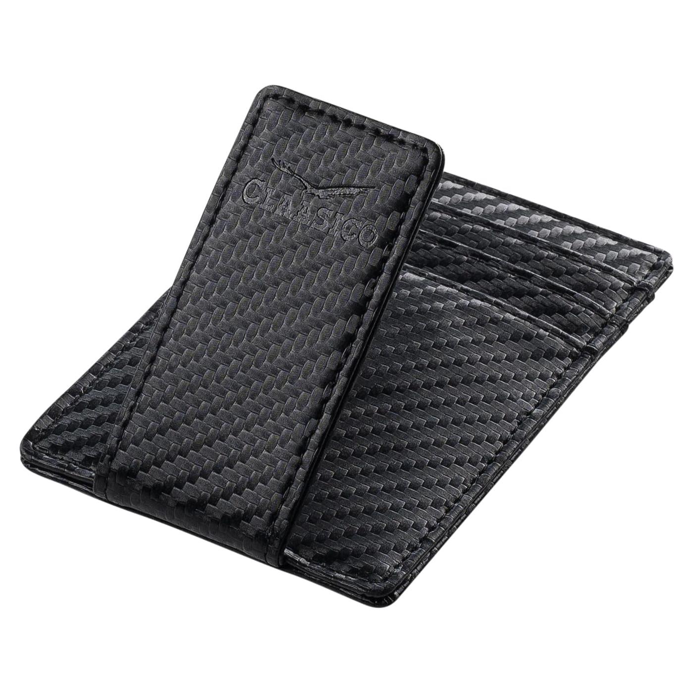 Cartera de Cuero Genuino para Hombre con Clip Magnético RFID