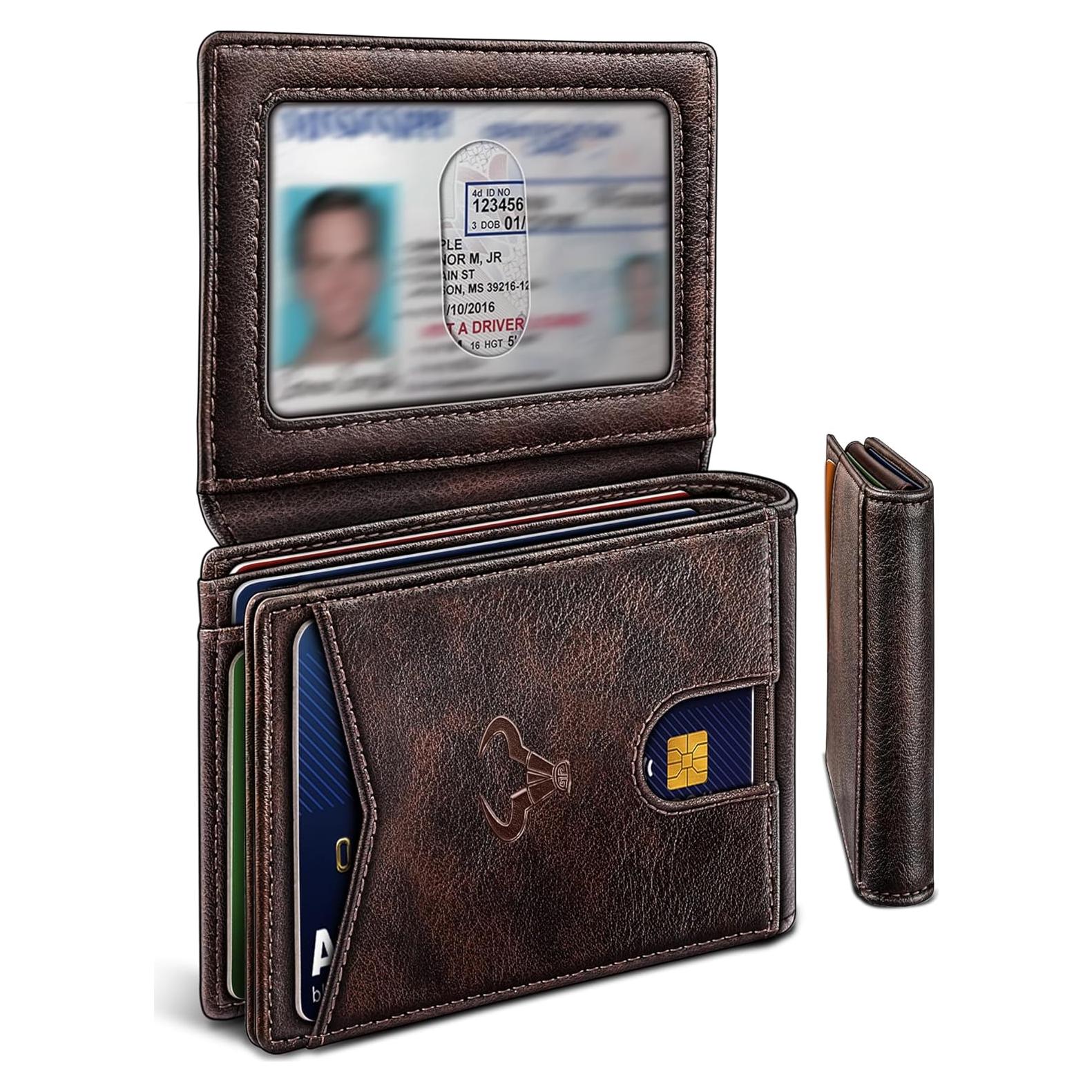 Billetera de Cuero Delgado Bulliant para Hombres con Bloqueo RFID