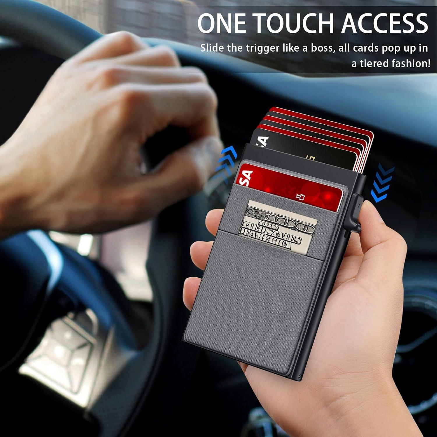 Billetera Minimalista GTWUP para Hombres con Bloqueo RFID - Negro y Gris