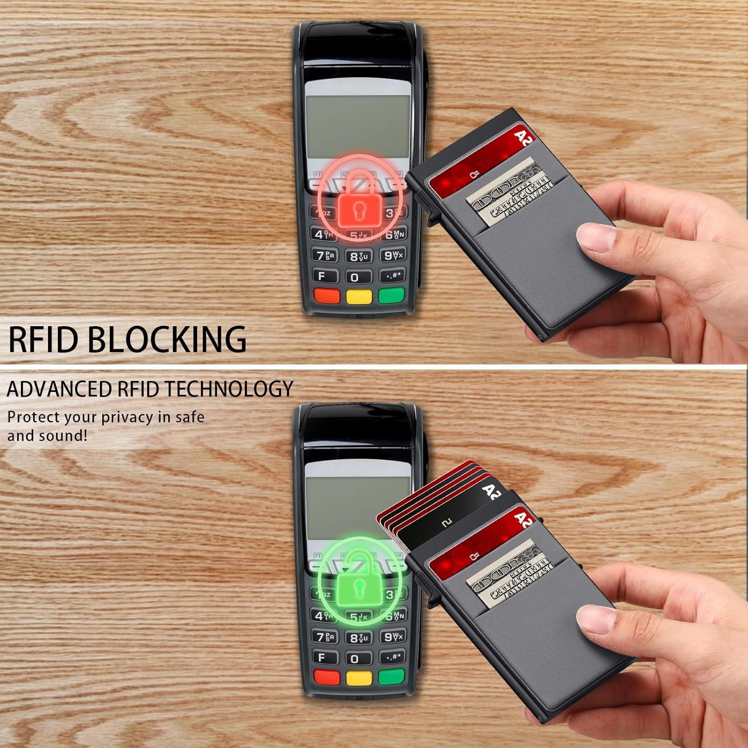 Billetera Minimalista GTWUP para Hombres con Bloqueo RFID - Negro y Gris