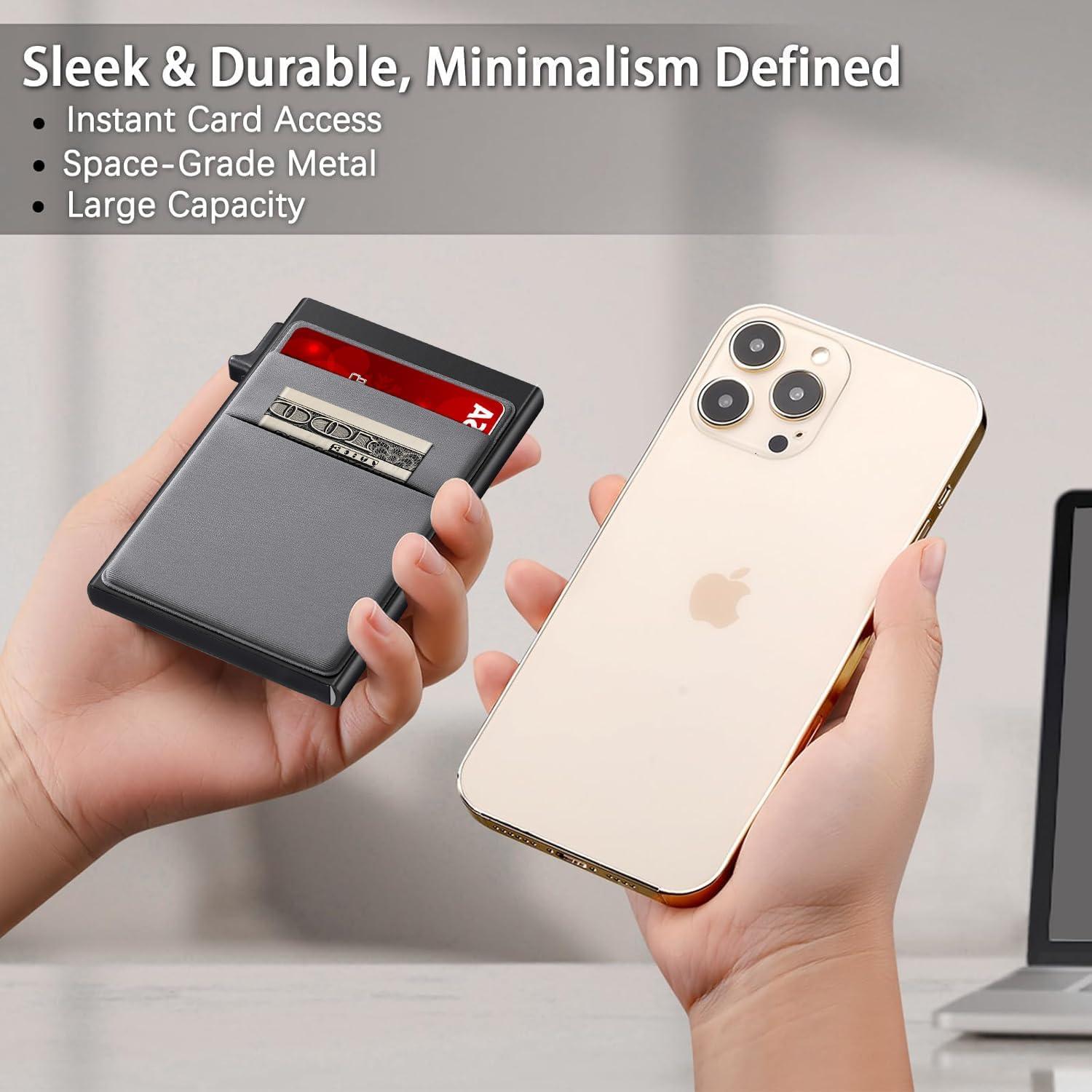 Billetera Minimalista GTWUP para Hombres con Bloqueo RFID - Negro y Gris