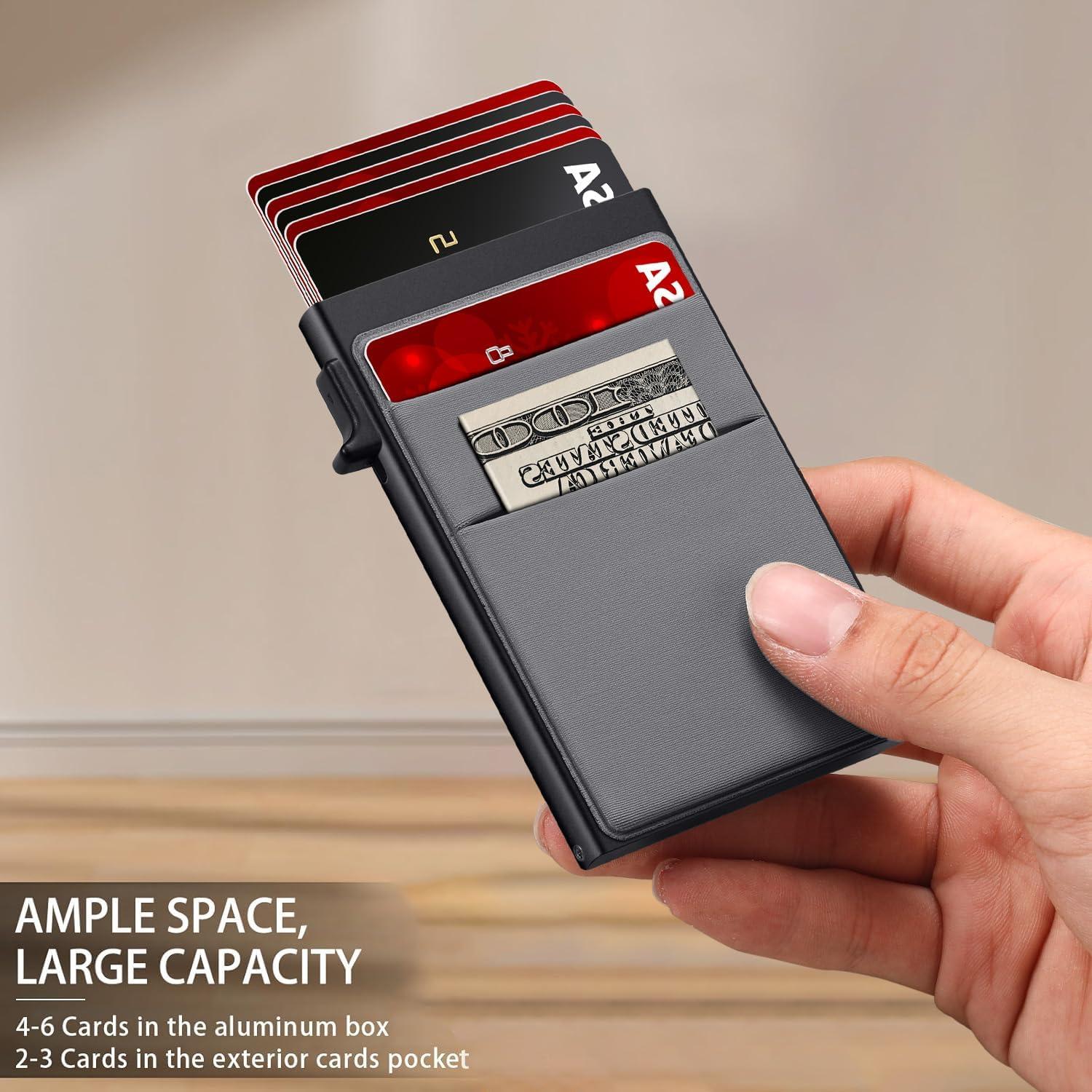 Billetera Minimalista GTWUP para Hombres con Bloqueo RFID - Negro y Gris