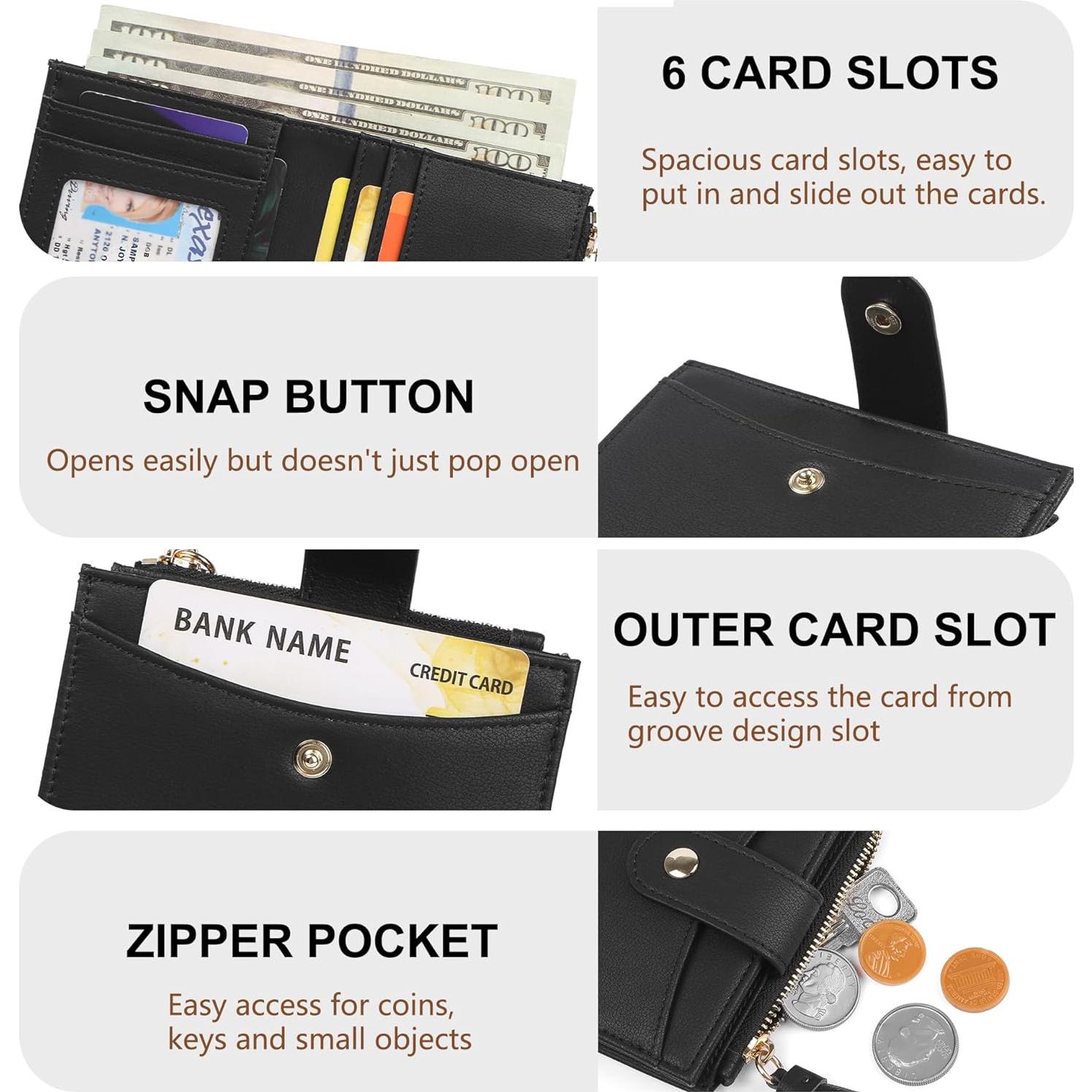 Billetera Pequeña YIIJAY para Mujeres con Bloqueo RFID - Negro