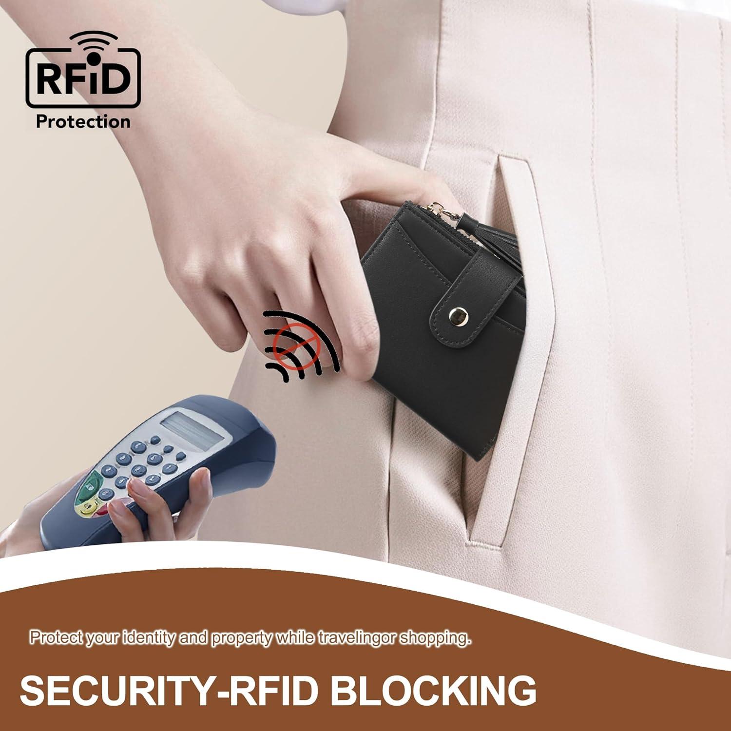 Billetera Pequeña YIIJAY para Mujeres con Bloqueo RFID - Negro