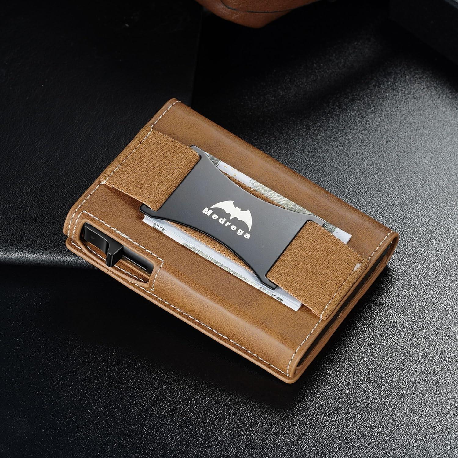 Billetera Inteligente Airtag de Cuero Marrón para Hombres