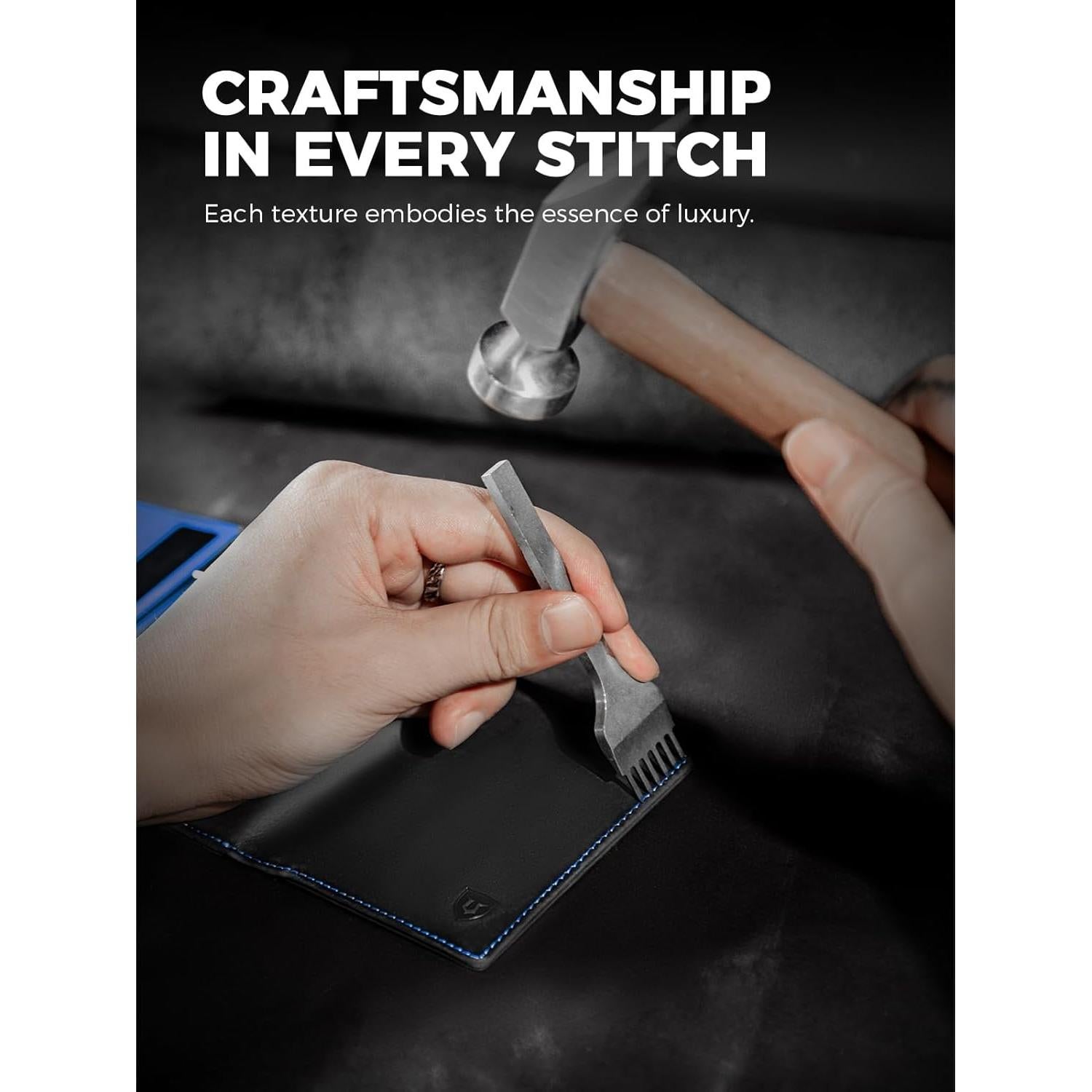 Billetera Minimalista LORZOR para Hombres Cuero RFID Slim