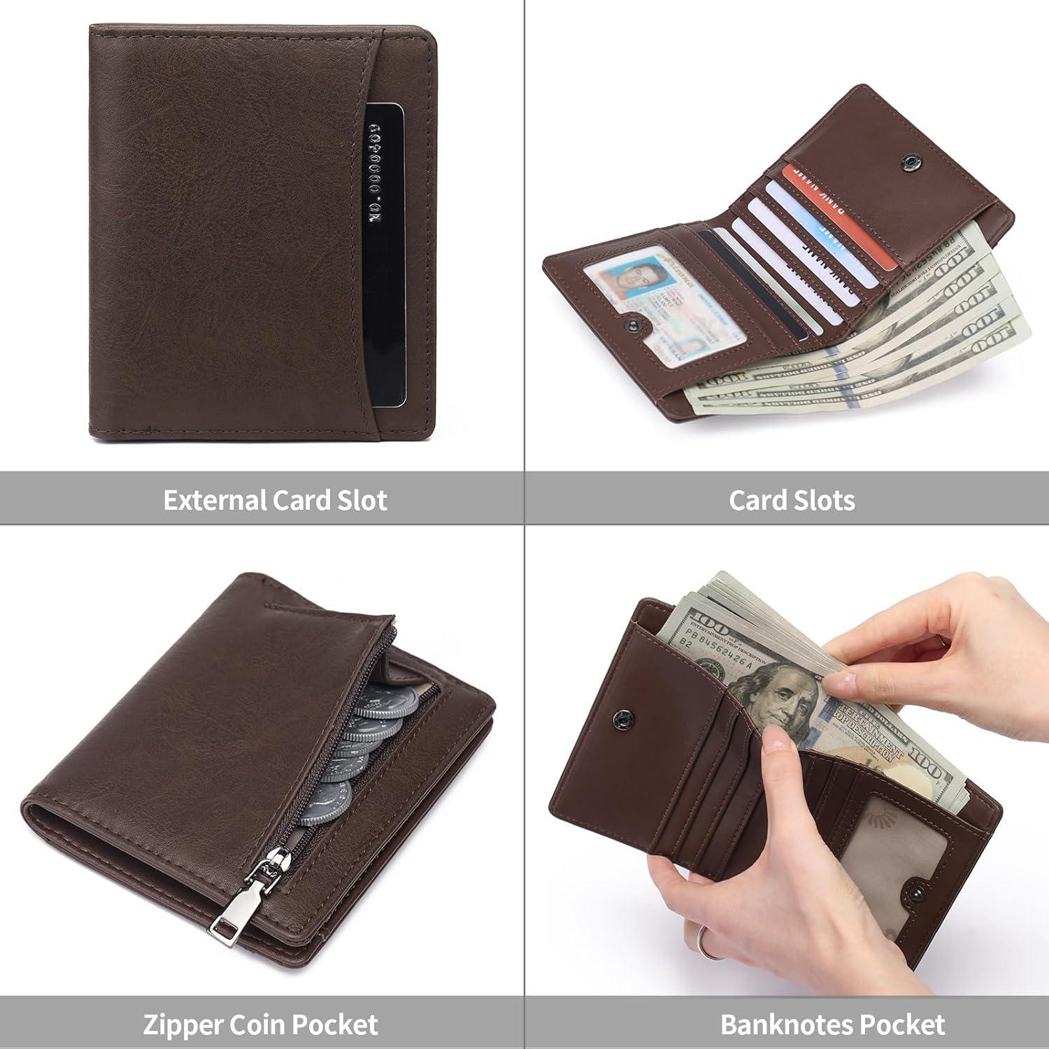 Cartera Slim Bifold GAEKEAO para Hombre con Bloqueo RFID