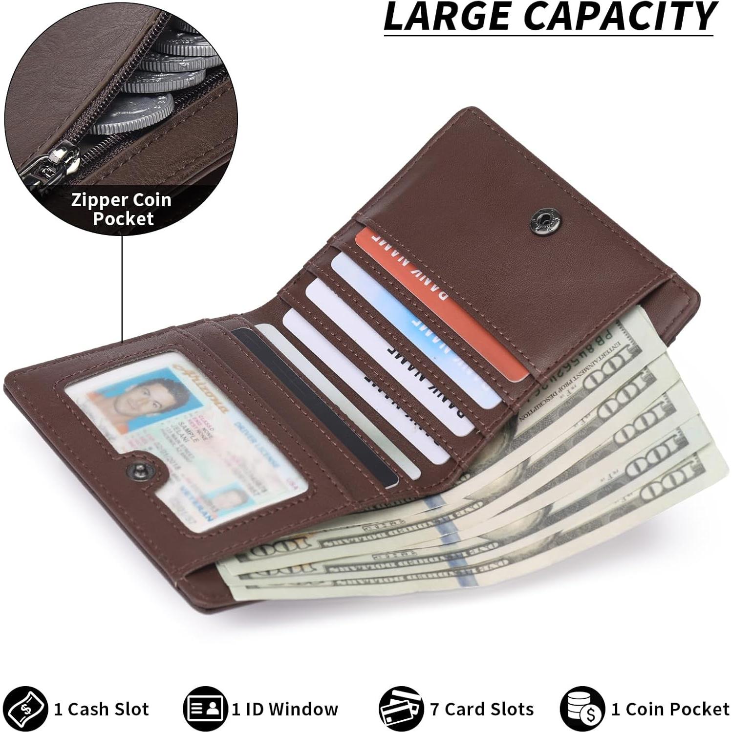 Cartera Slim Bifold GAEKEAO para Hombre con Bloqueo RFID