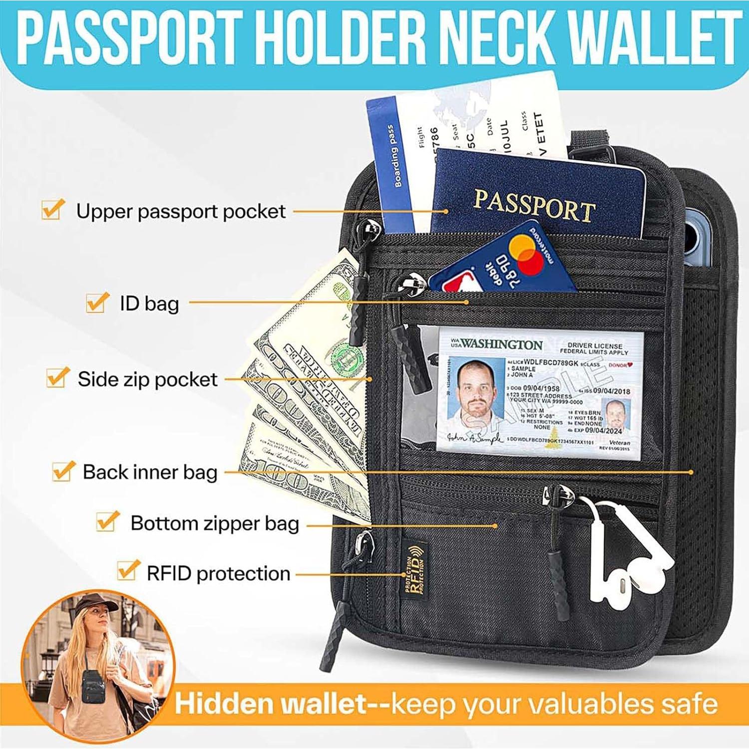 Portafolios de Pasaporte TOPBAG Phnp con Bloqueo RFID Negro