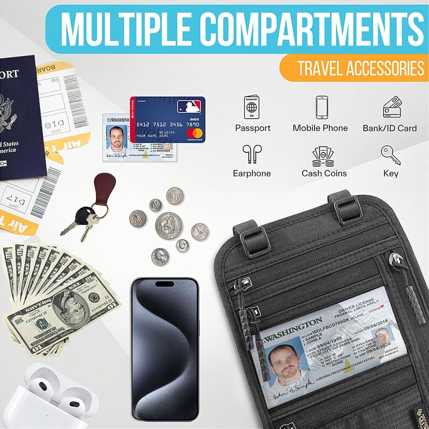 Portafolios de Pasaporte TOPBAG Phnp con Bloqueo RFID Negro