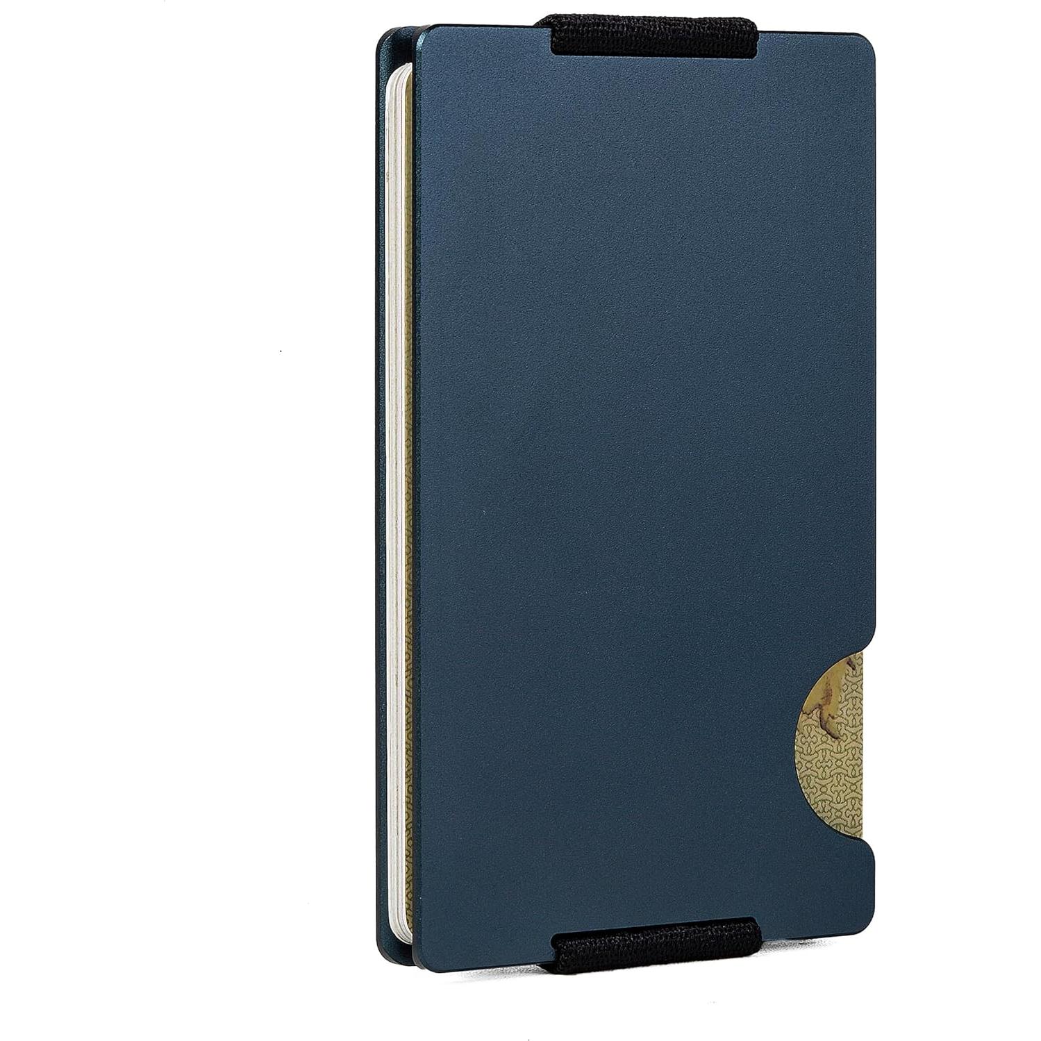 Billetera Minimalista Golridi para Hombres con Bloqueo RFID Azul