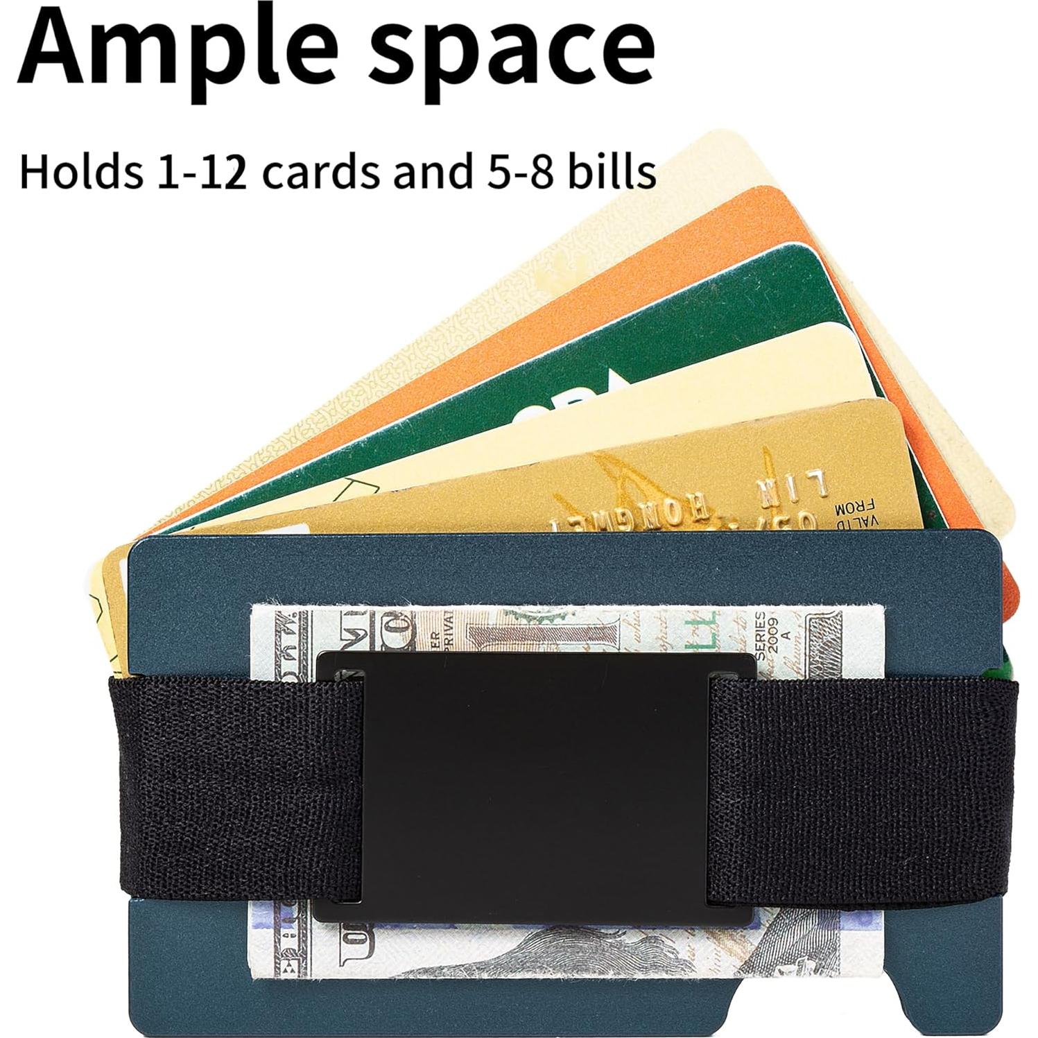 Billetera Minimalista Golridi para Hombres con Bloqueo RFID Azul