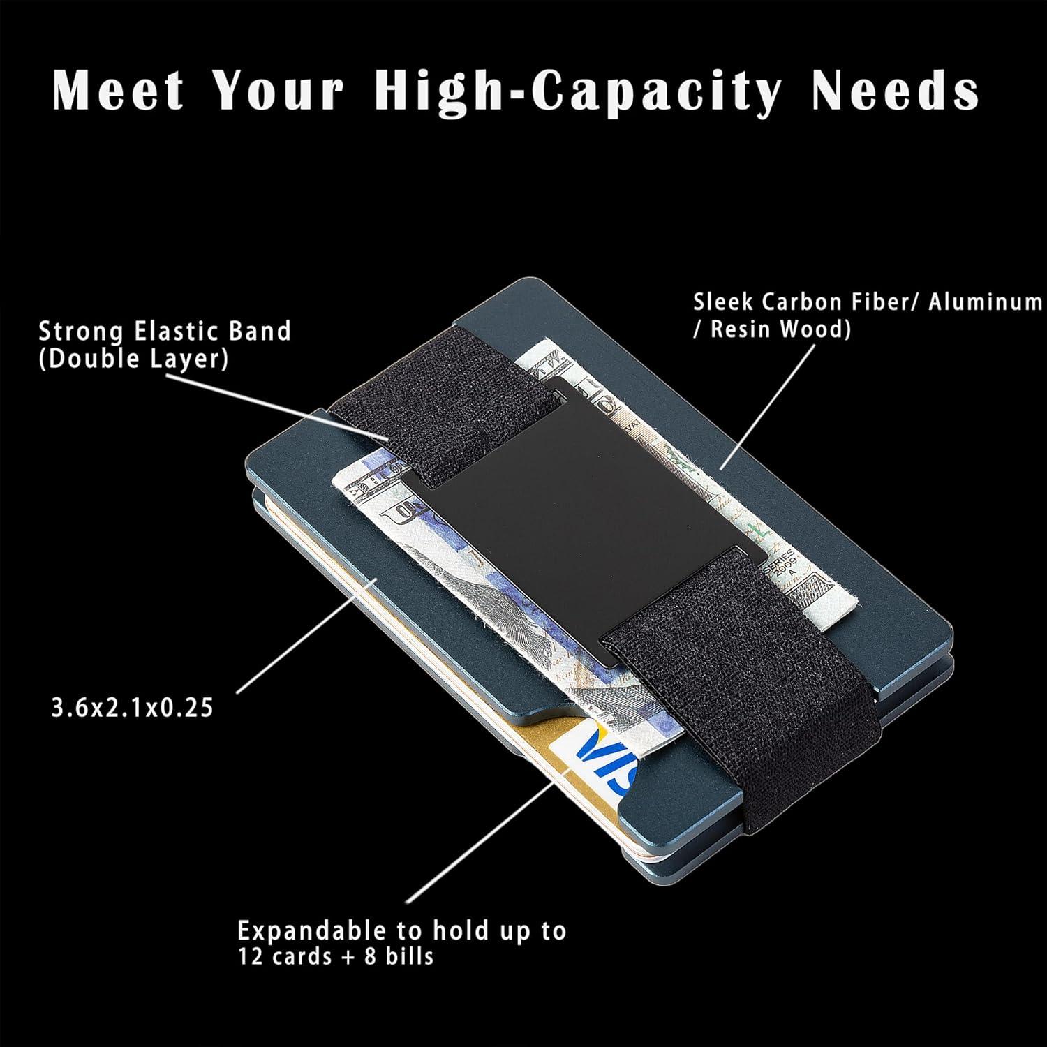 Billetera Minimalista Golridi para Hombres con Bloqueo RFID Azul